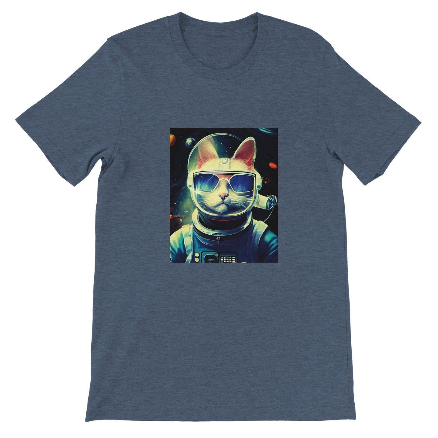 Budget Unisex Crewneck T-shirt/Cat-Astronaut