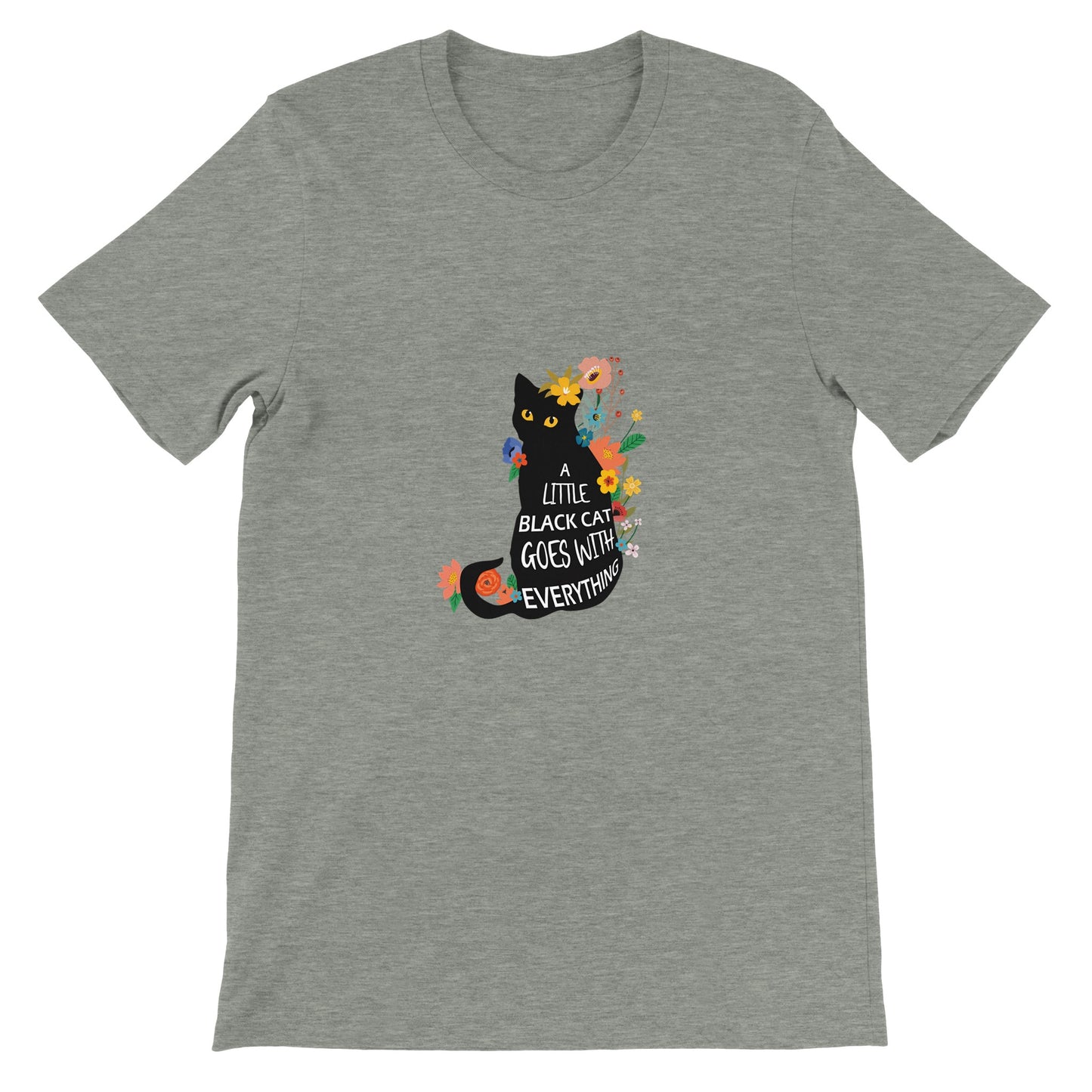 Budget Unisex Crewneck T-shirt/Black-Cat-Is-Everything