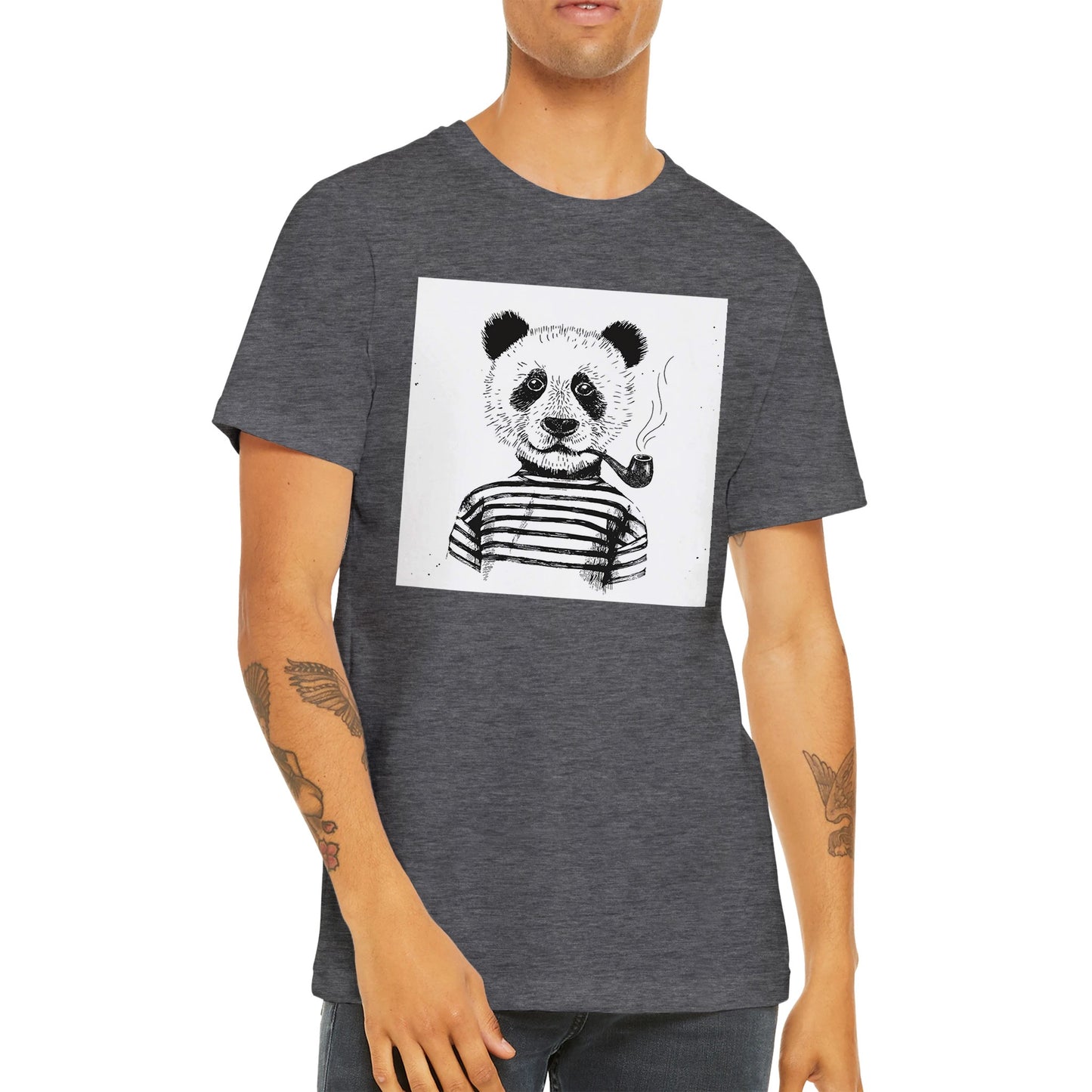 Budget Unisex Crewneck T-shirt/Panda-Pipe