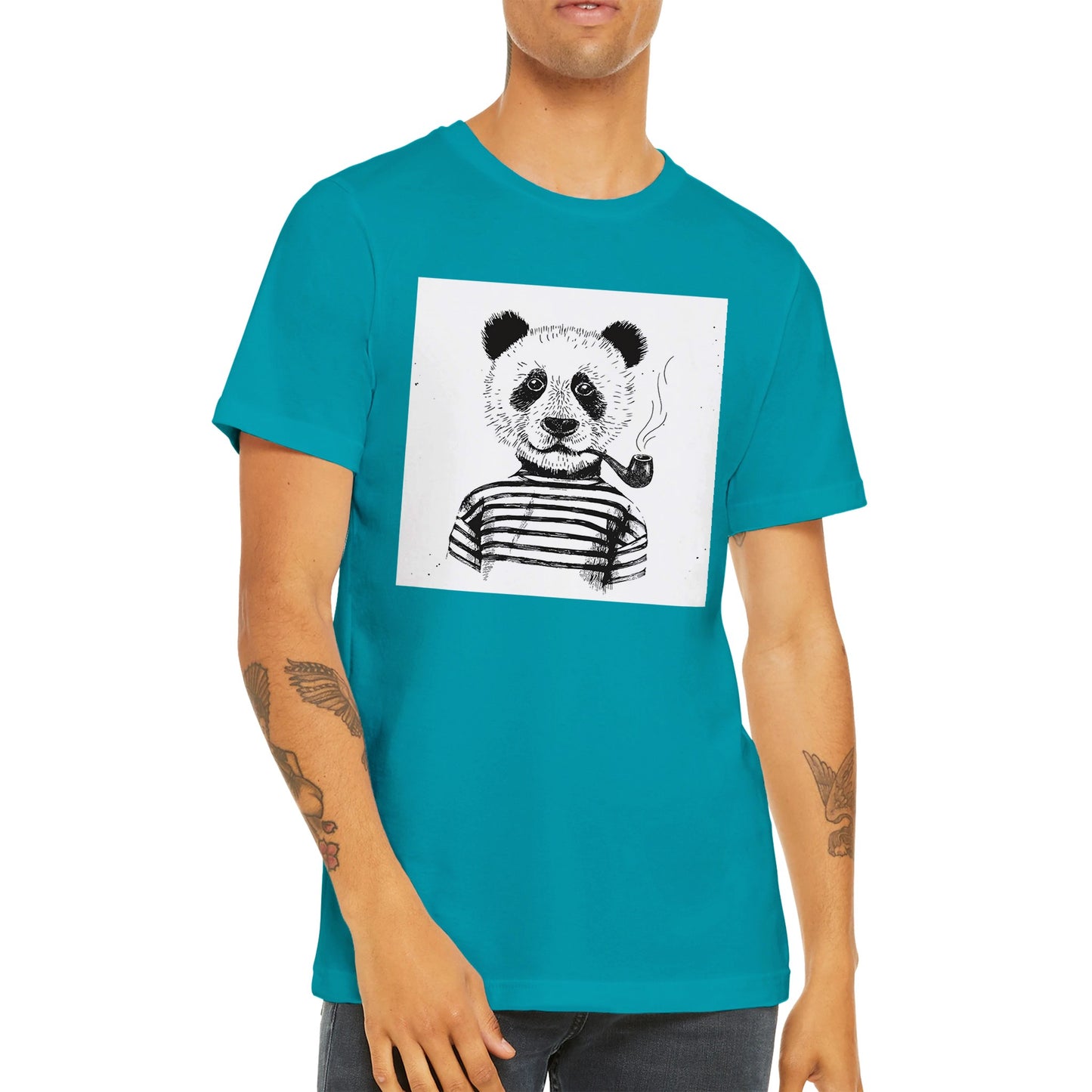 Budget Unisex Crewneck T-shirt/Panda-Pipe