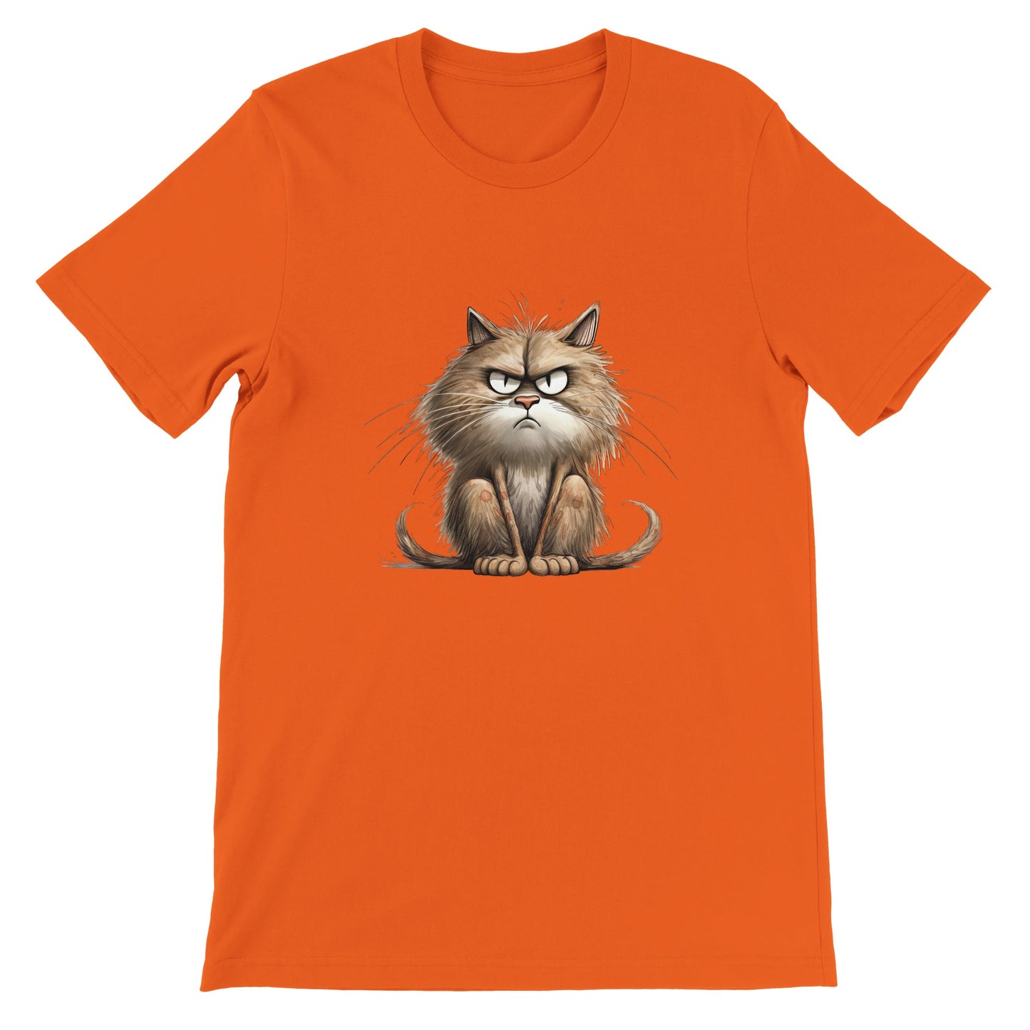 Budget Unisex Crewneck T-shirt/Cat-Angry-Face