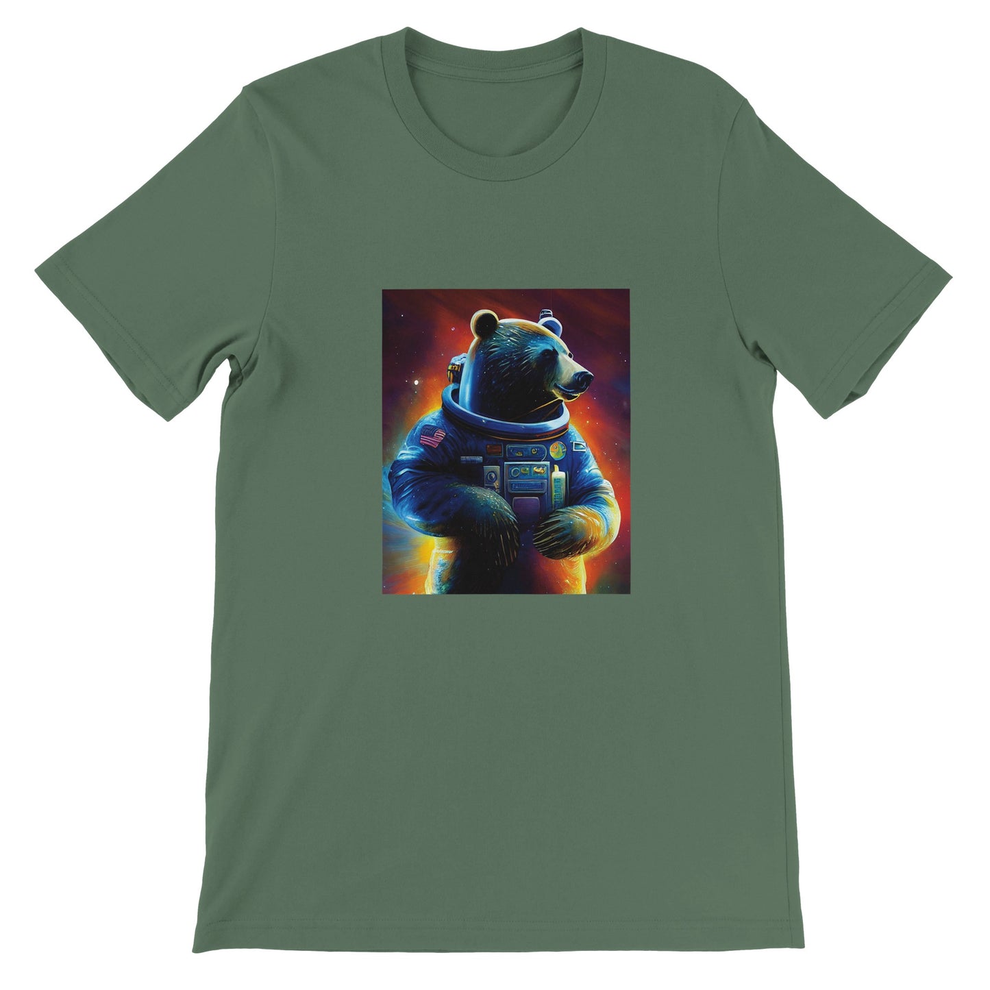 Budget Unisex Crewneck T-shirt/Bear-Astronaut