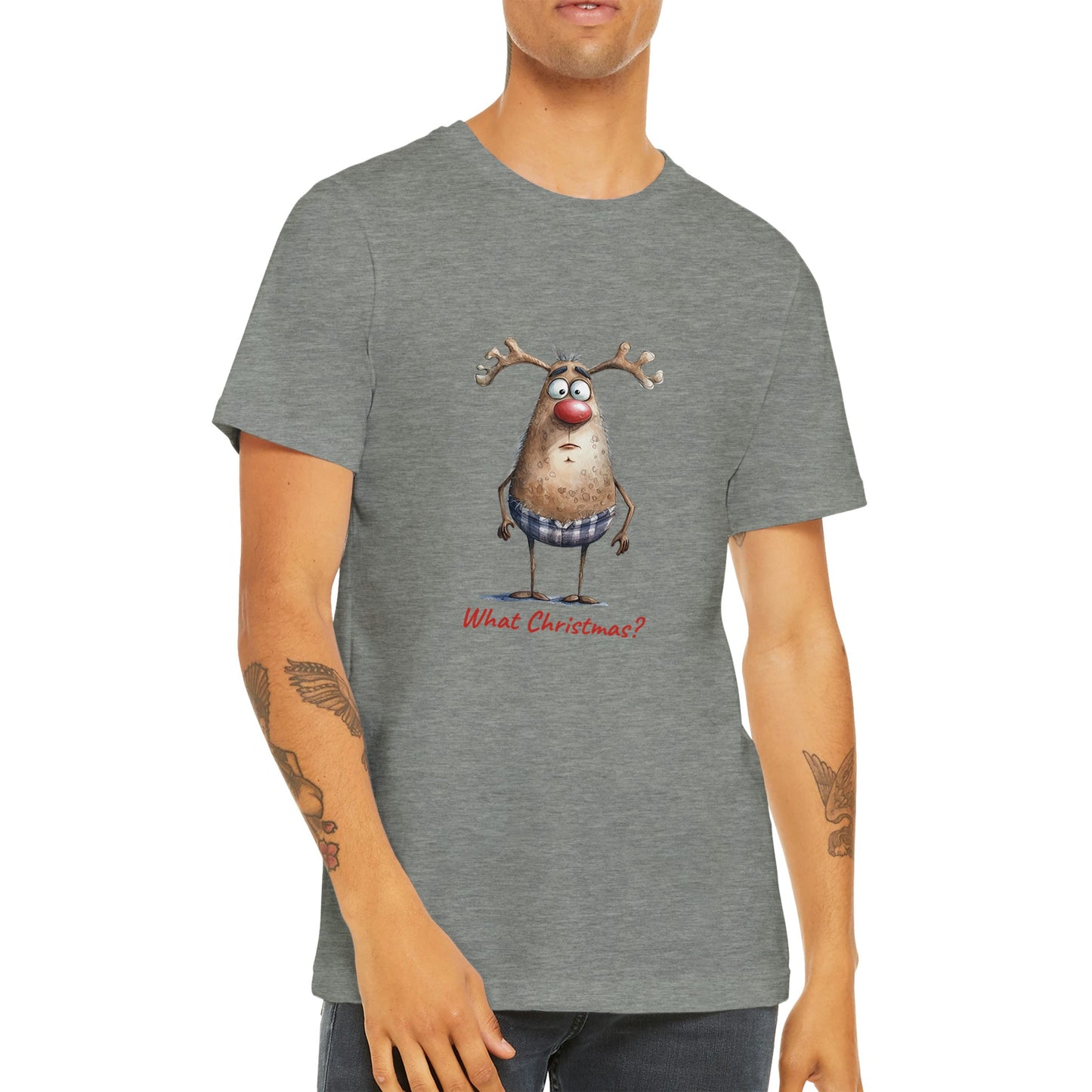 Budget Unisex Crewneck T-shirt/Deer-What-Christmas