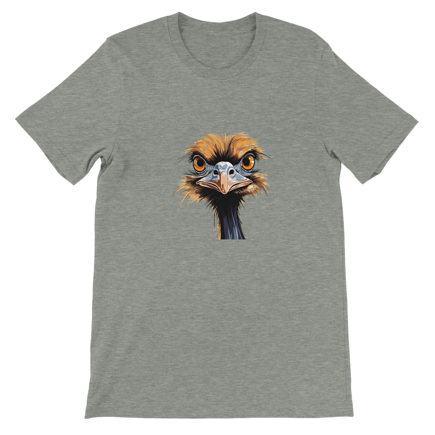 Budget Unisex Crewneck T-shirt/Ostrich-Angry-Face