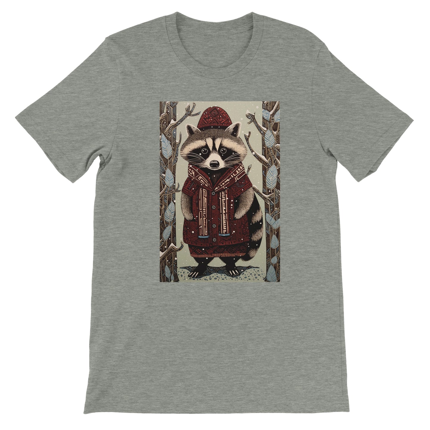 Budget Unisex Crewneck T-shirt/Racoon-Winter