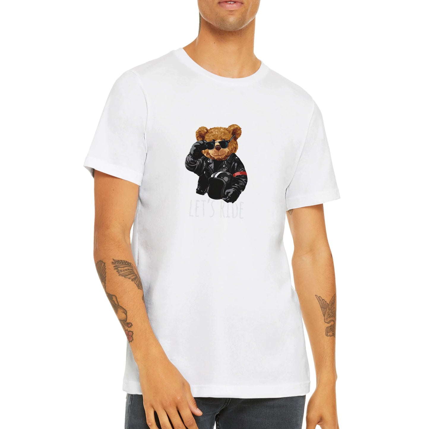 Budget Unisex Crewneck T-shirt/Teddy-Bear-Let's-Ride