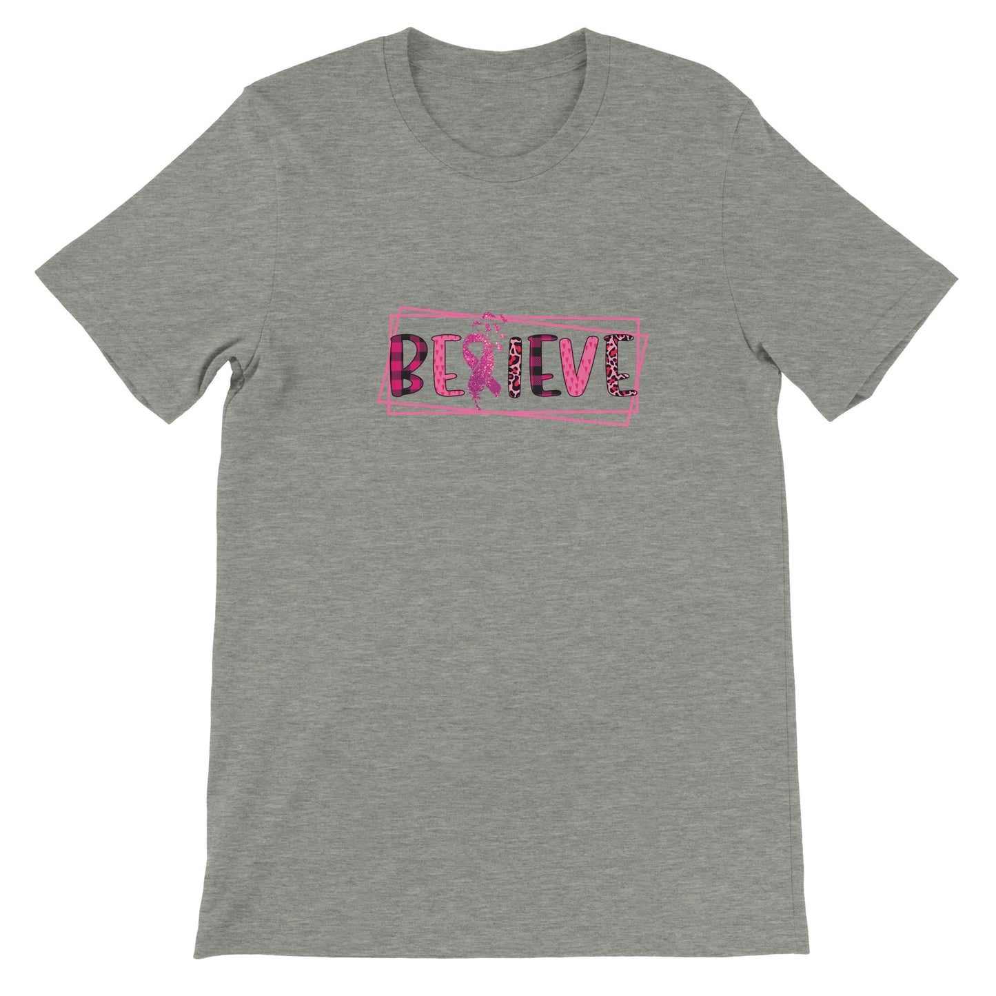 Budget Unisex Crewneck T-shirt/Believe-Cancer-Motivation