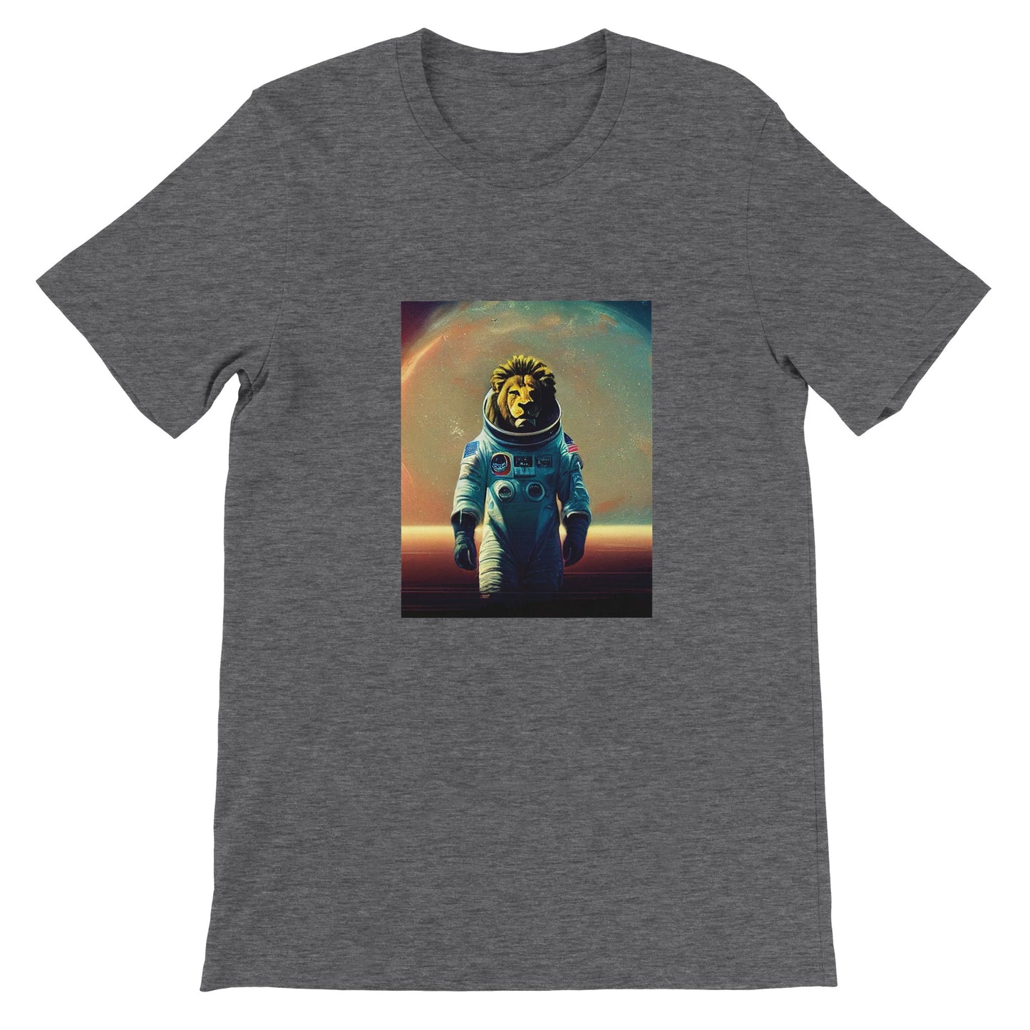 Budget Unisex Crewneck T-shirt/Lion-Astronaut