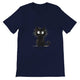 Budget Unisex Crewneck T-shirt/Funny-Hairy-Black-Cat-What - Enet Images