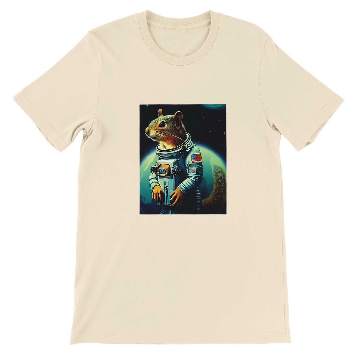 Budget Unisex Crewneck T-shirt/Squirrel-Astronaut