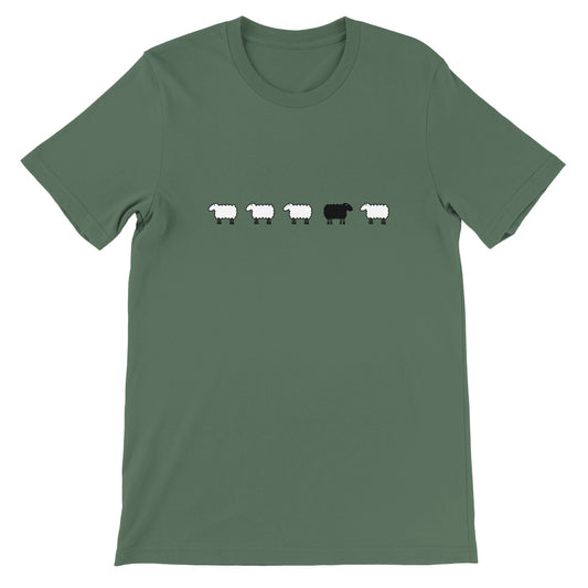 Budget Unisex Crewneck T-Shirt/Schaf-Schwarz-Schaf