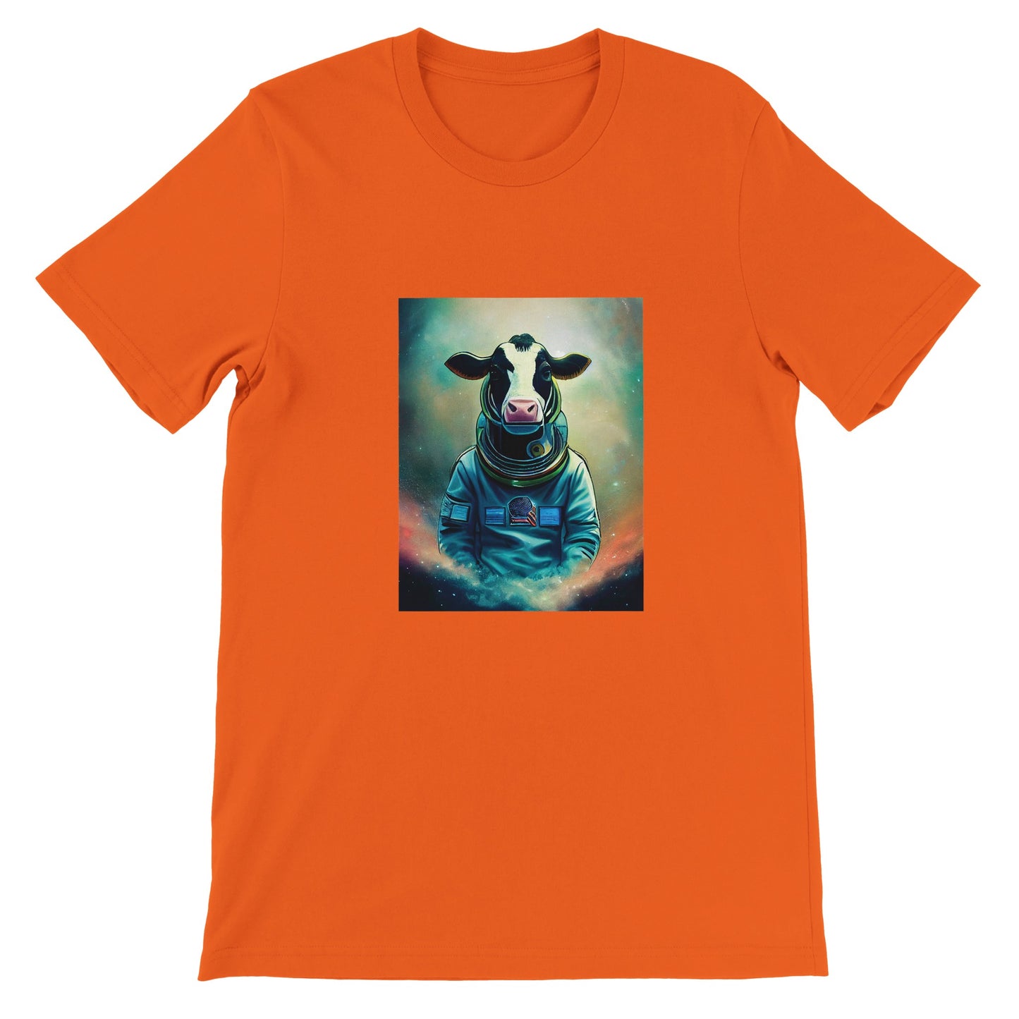 Budget Unisex Crewneck T-shirt/Cow-Astronaut