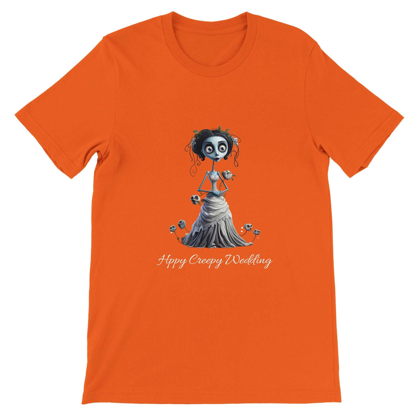Budget Unisex Crewneck T-shirt/Happy-Creepy-Wedding