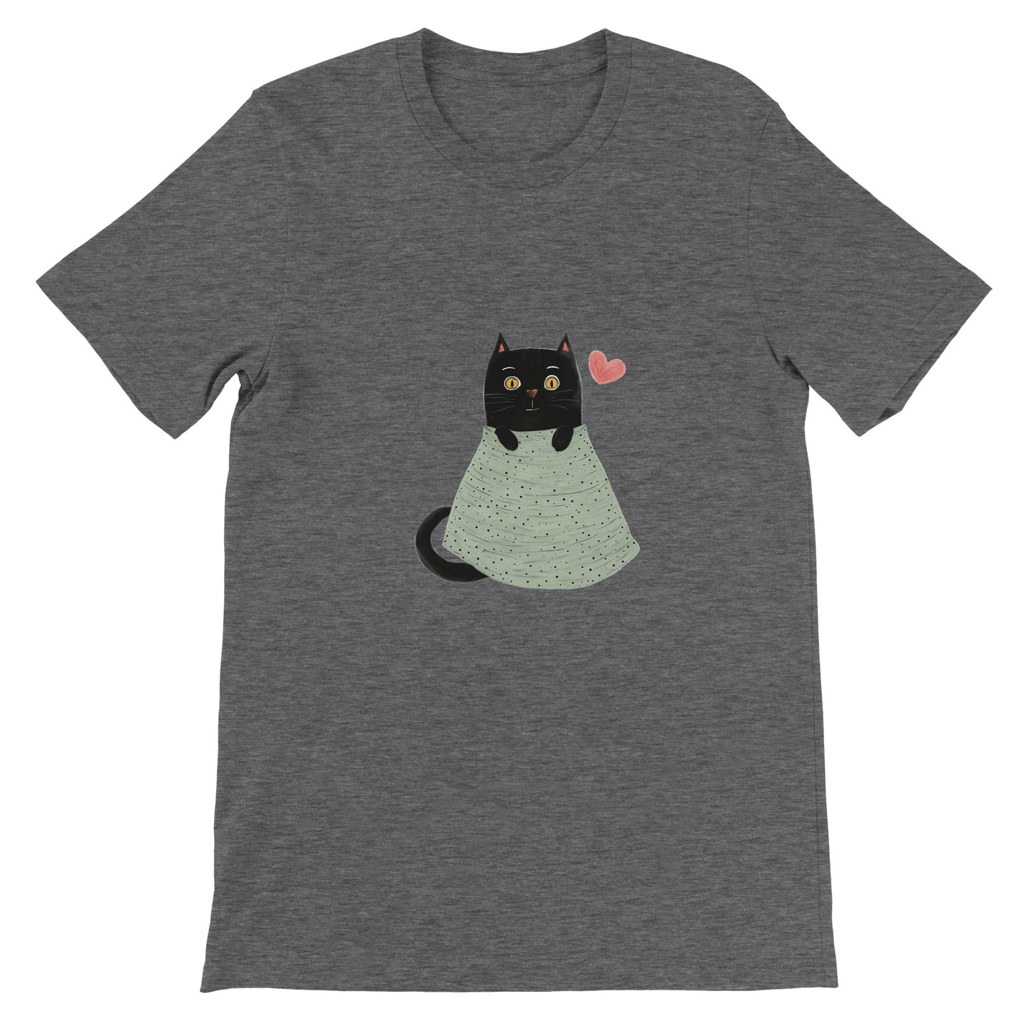 Budget Unisex Crewneck T-shirt/Cute-Black-Cat