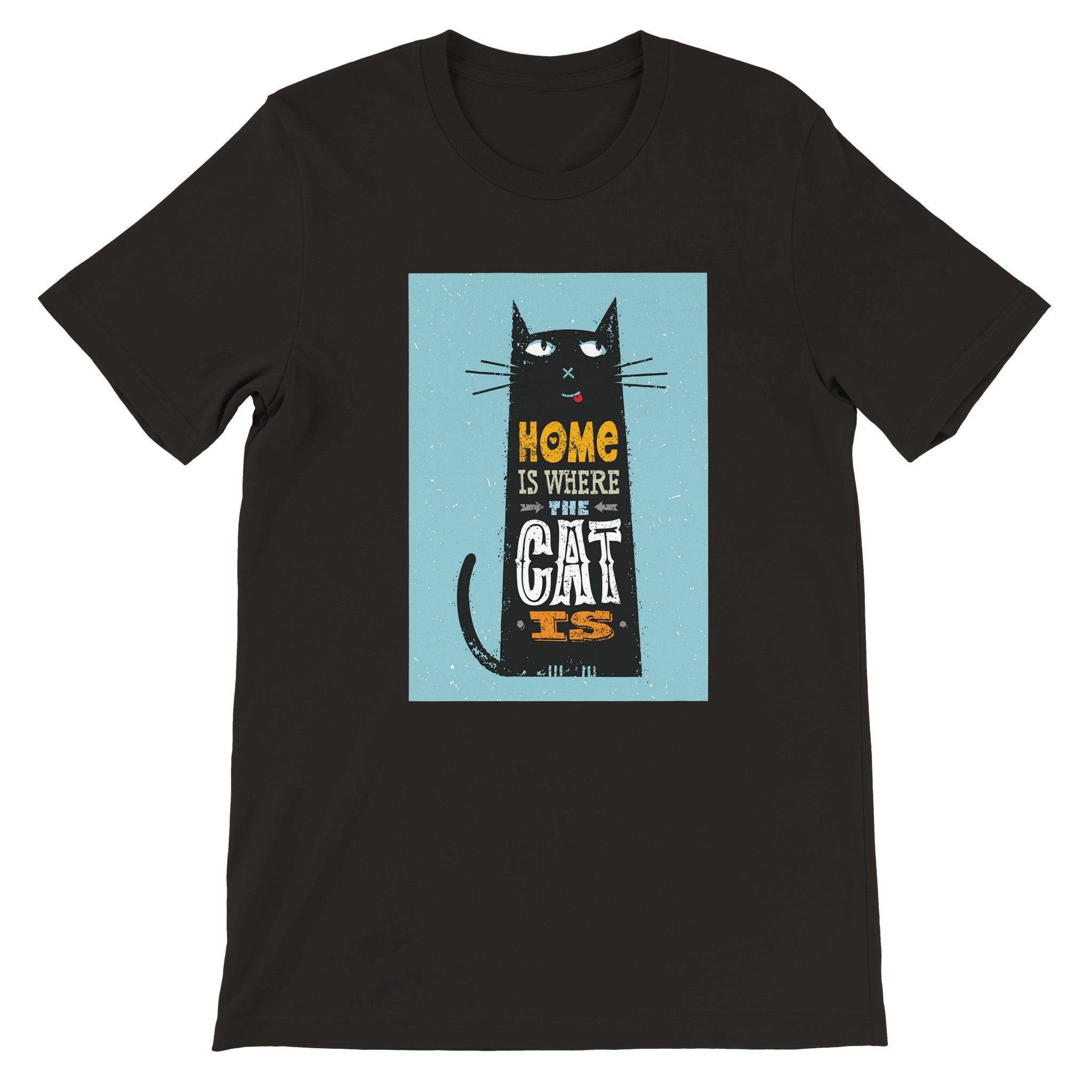 Budget Unisex Crewneck T-shirt/Home-Is-Where-The-Cat-Is - Enet Images