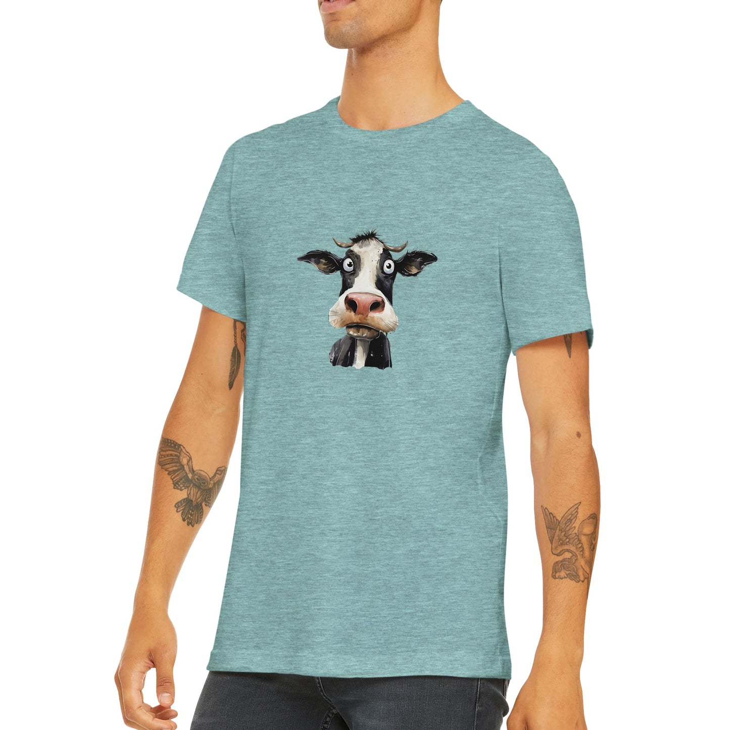 Budget Unisex Crewneck T-shirt/Cow-Face