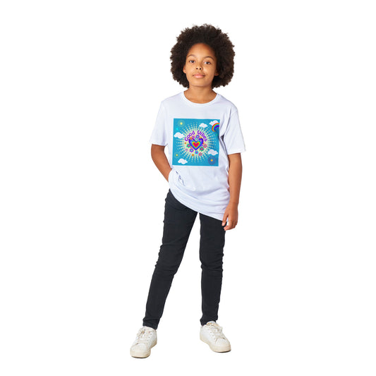 Bio-Kinder-T-Shirt mit Rundhalsausschnitt/Good-Vibes-Only