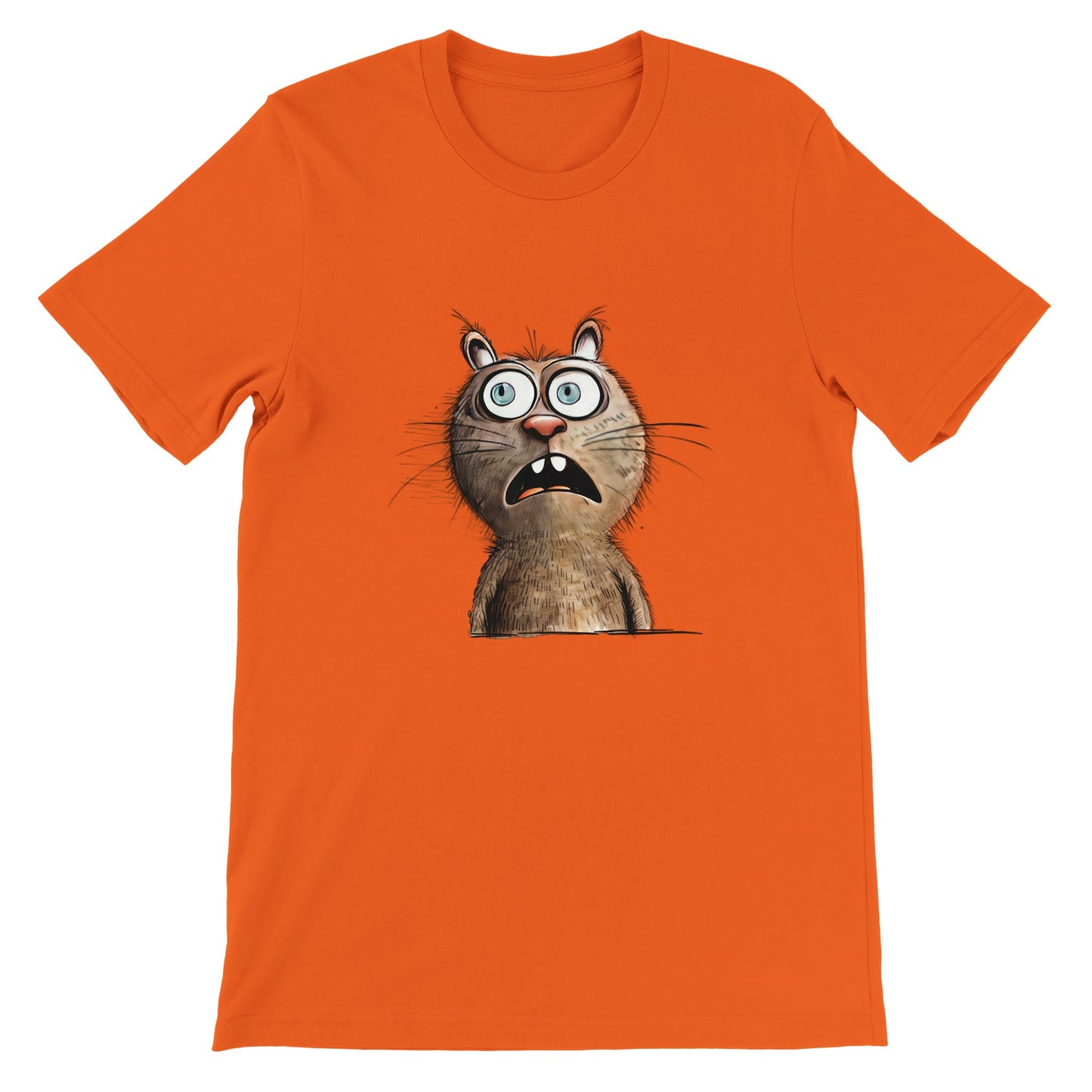 Budget Unisex Crewneck T-shirt/Funny-Cat-Face