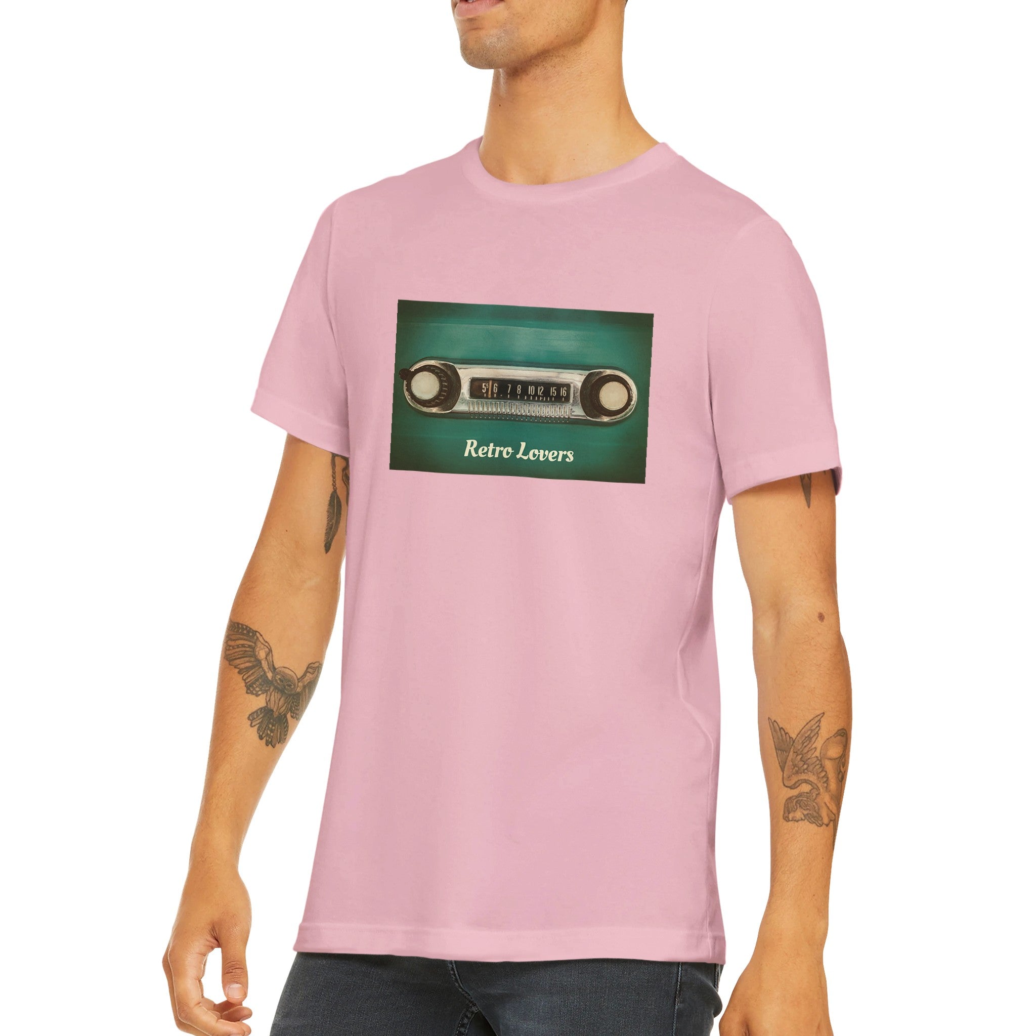 Budget Unisex Crewneck T-shirt/Retro-Lovers-Radio - Enet Images