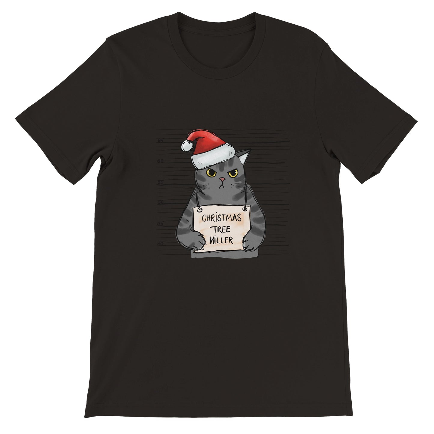 Budget Unisex Crewneck T-shirt/Cat-Christmas Tree-Killer