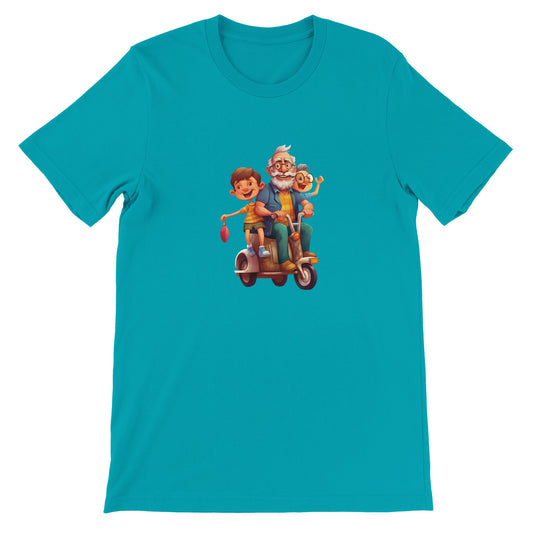 Budget Unisex Crewneck T-shirt/Grandpa-Grand-children-Vespa