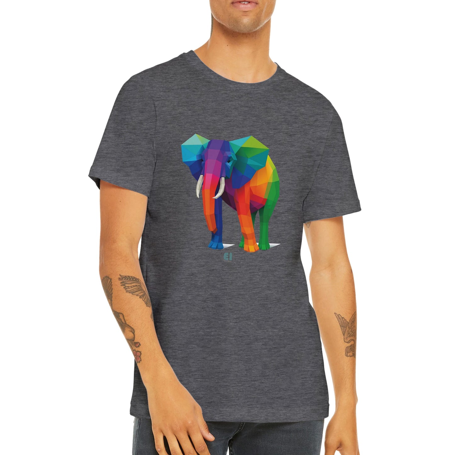 Budget Unisex Crewneck T-shirt/Elephant-Colorful