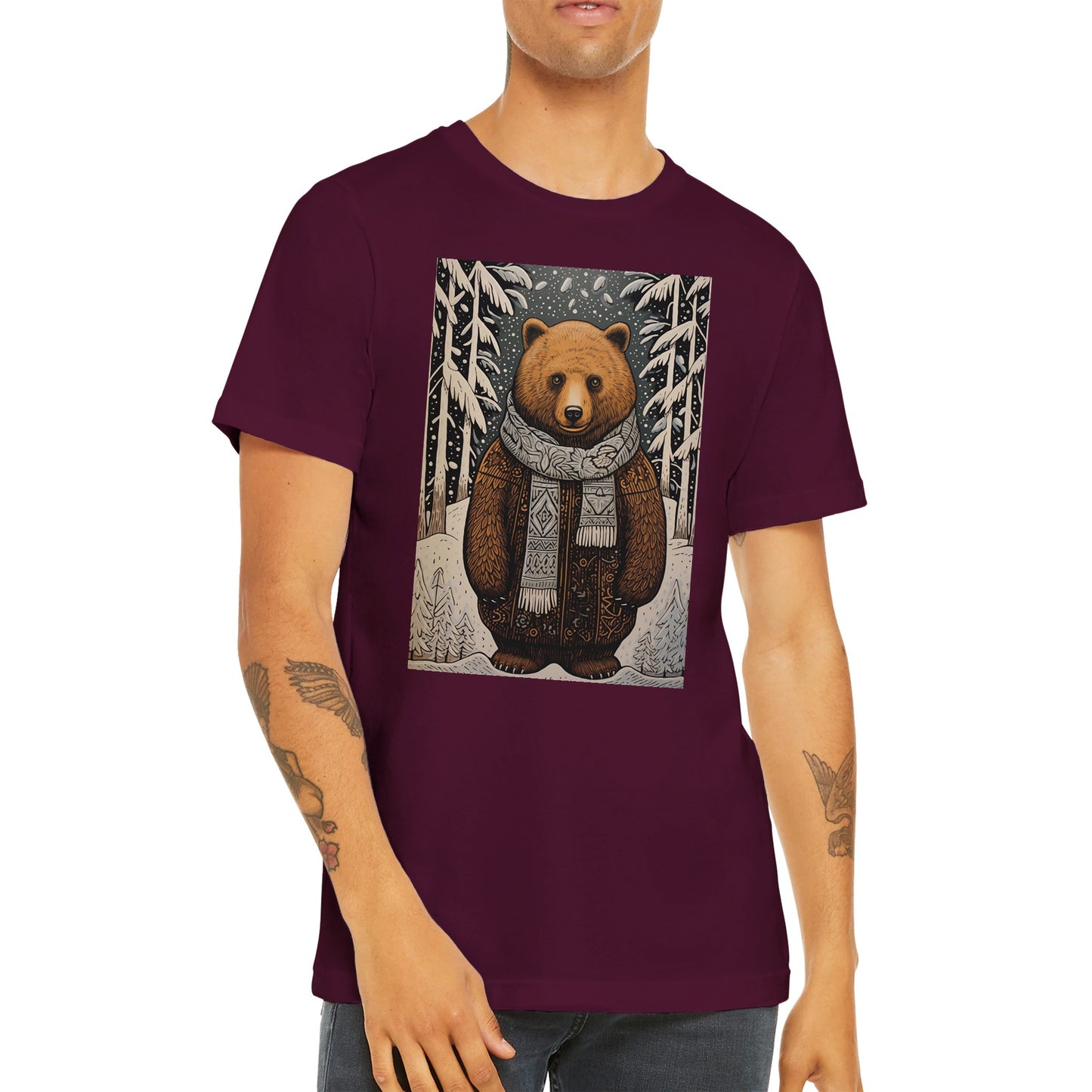 Budget Unisex Crewneck T-shirt/Bear-Winter