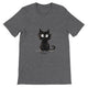 Budget Unisex Crewneck T-shirt/Funny-Hairy-Black-Cat-What - Enet Images
