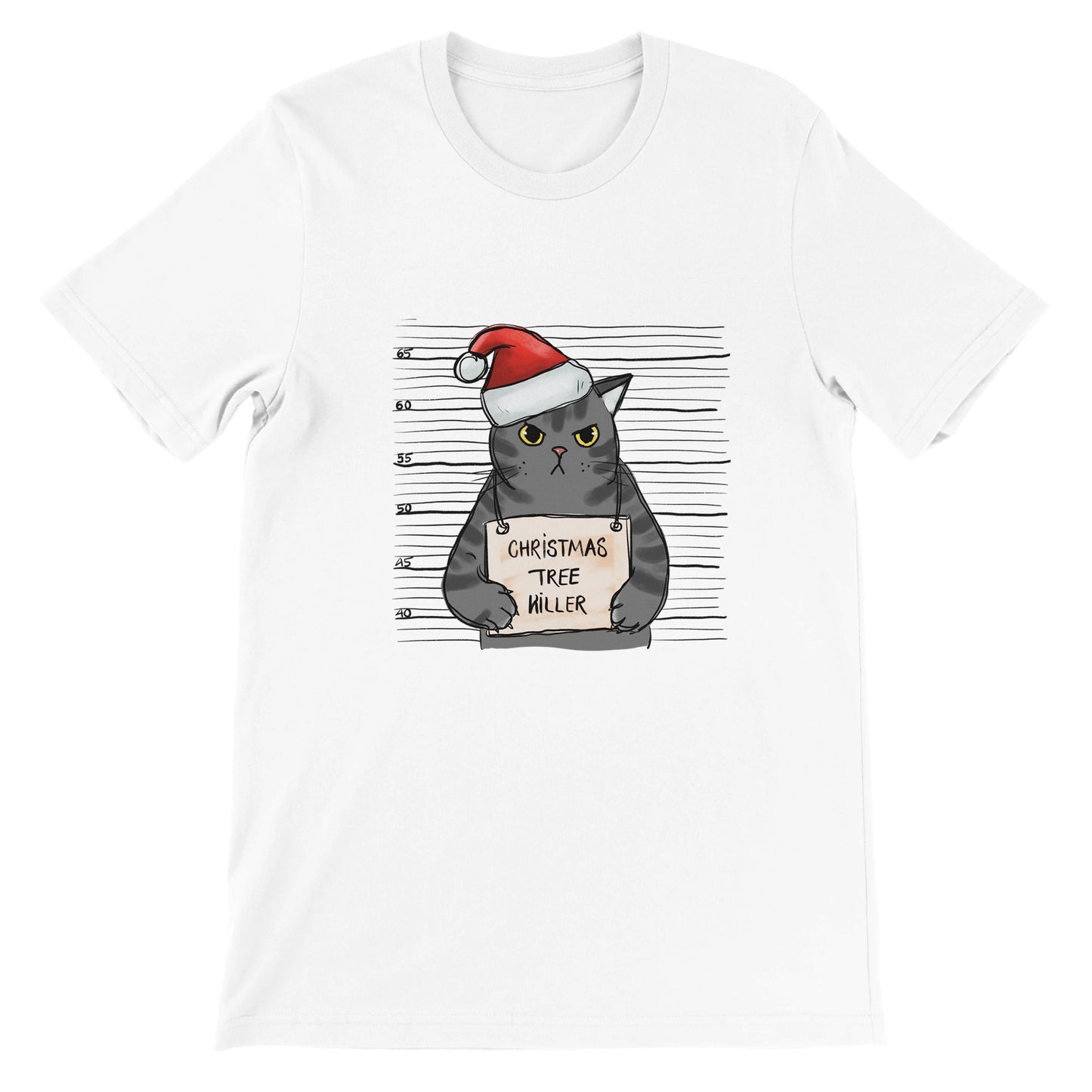 Budget Unisex Crewneck T-shirt/Cat-Christmas Tree-Killer