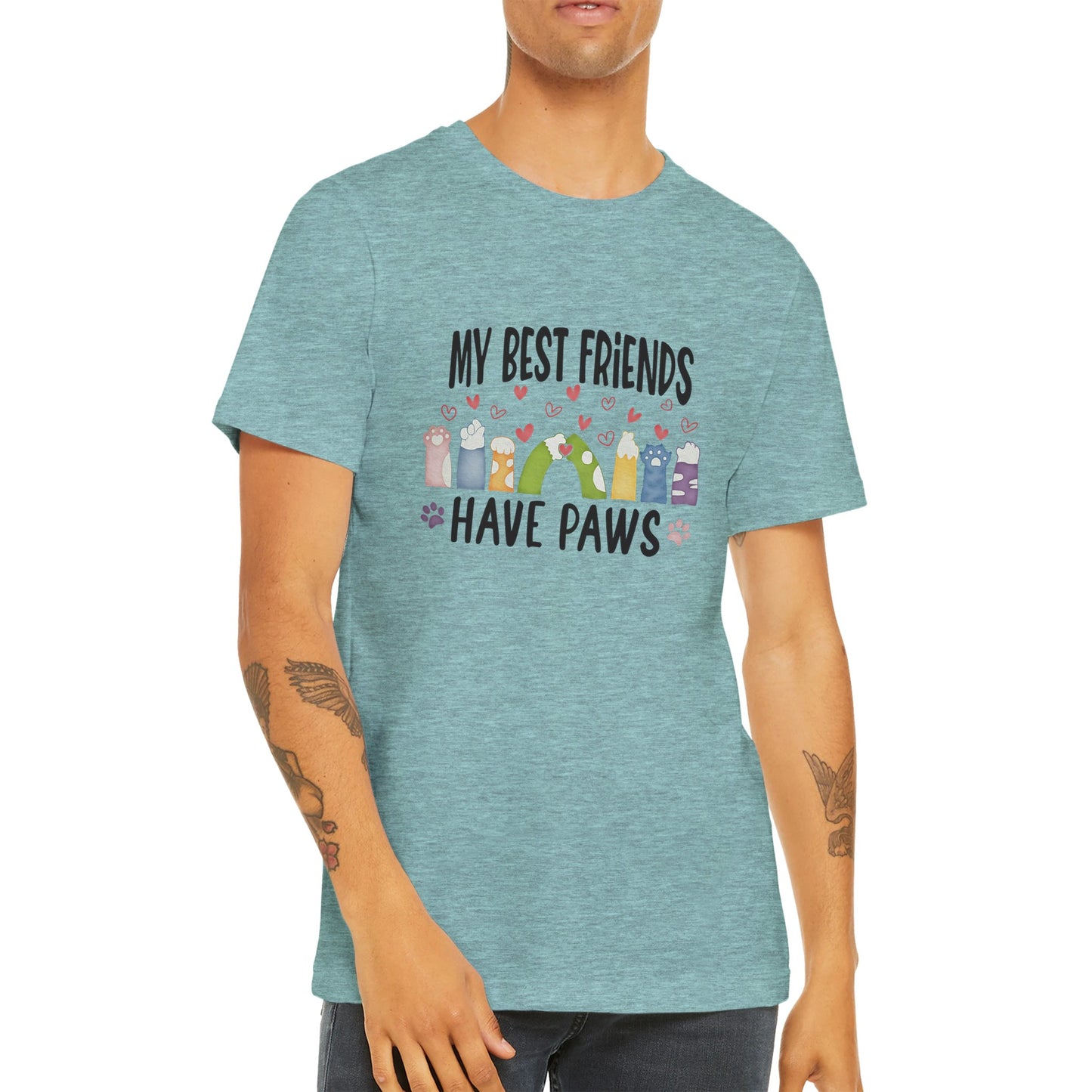 Budget Unisex Crewneck T-shirt/Best-Friends-Have-Paws