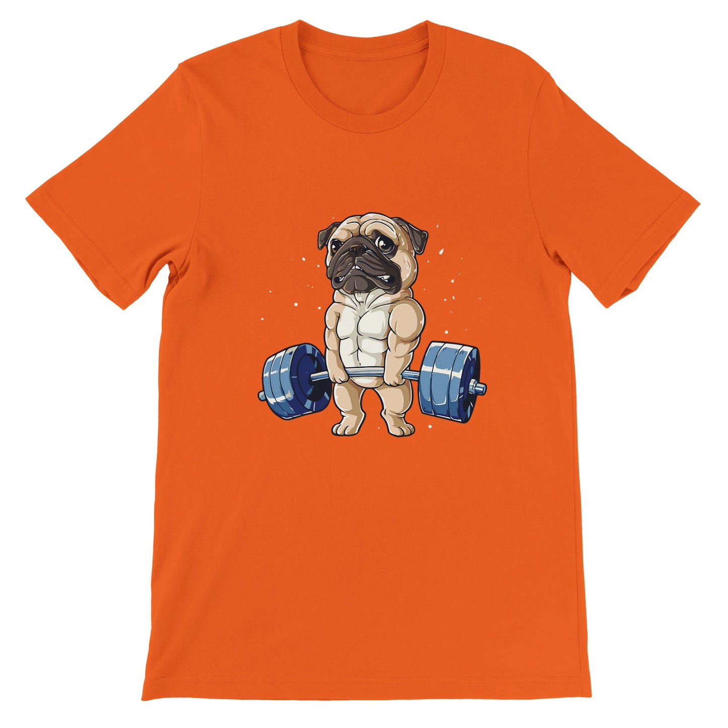 Budget Unisex Crewneck T-shirt/Pug-Weightlifting