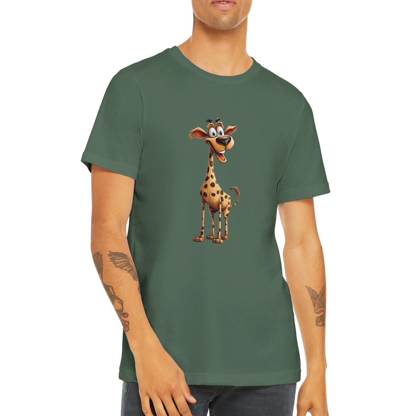 Budget Unisex Crewneck T-shirt/Happy-Giraffe