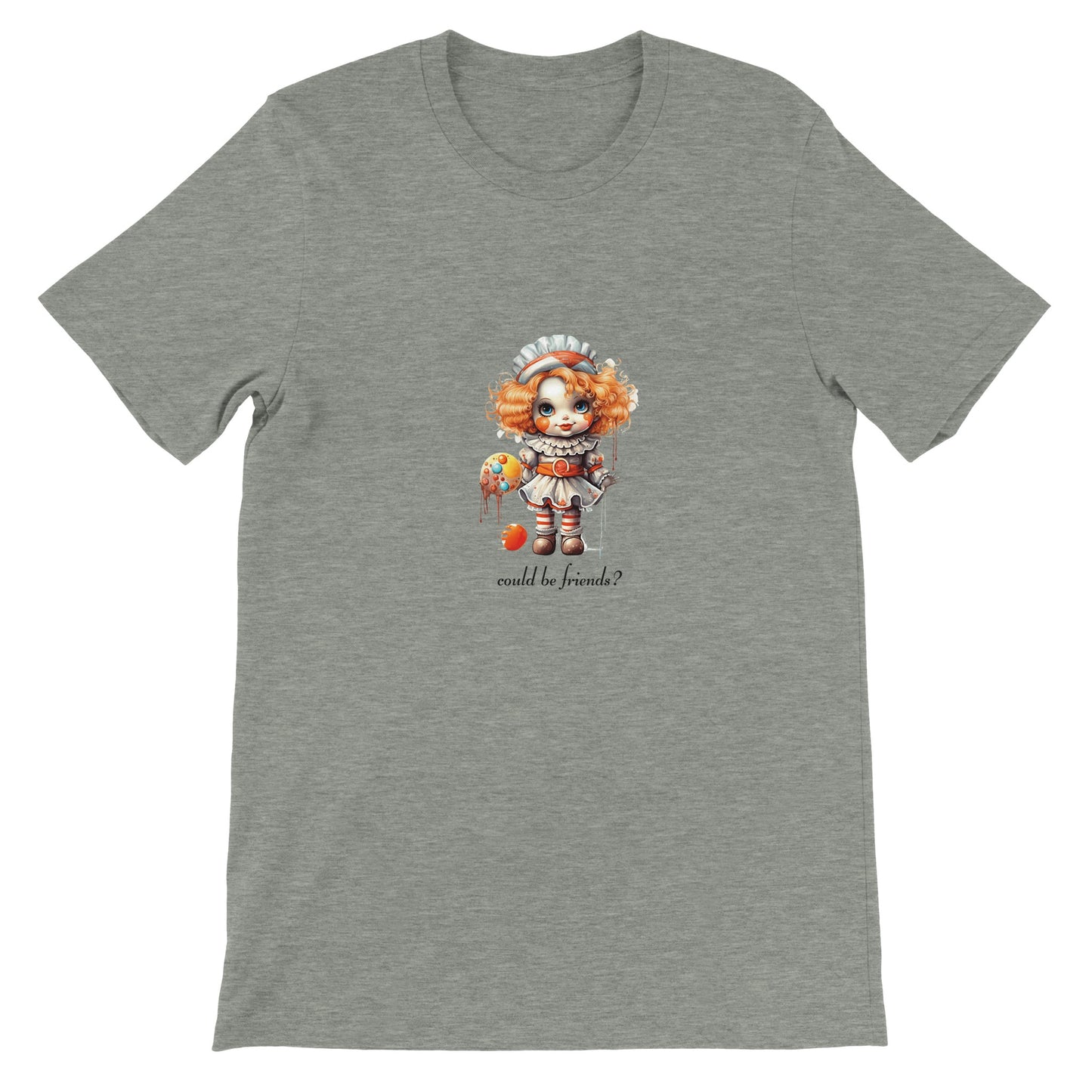 Budget Unisex Crewneck T-shirt/Spooky-Doll-Halloween