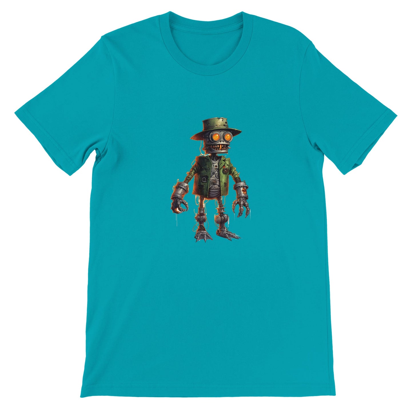 Budget Unisex Crewneck T-shirt/Creepy-Robot2-Halloween