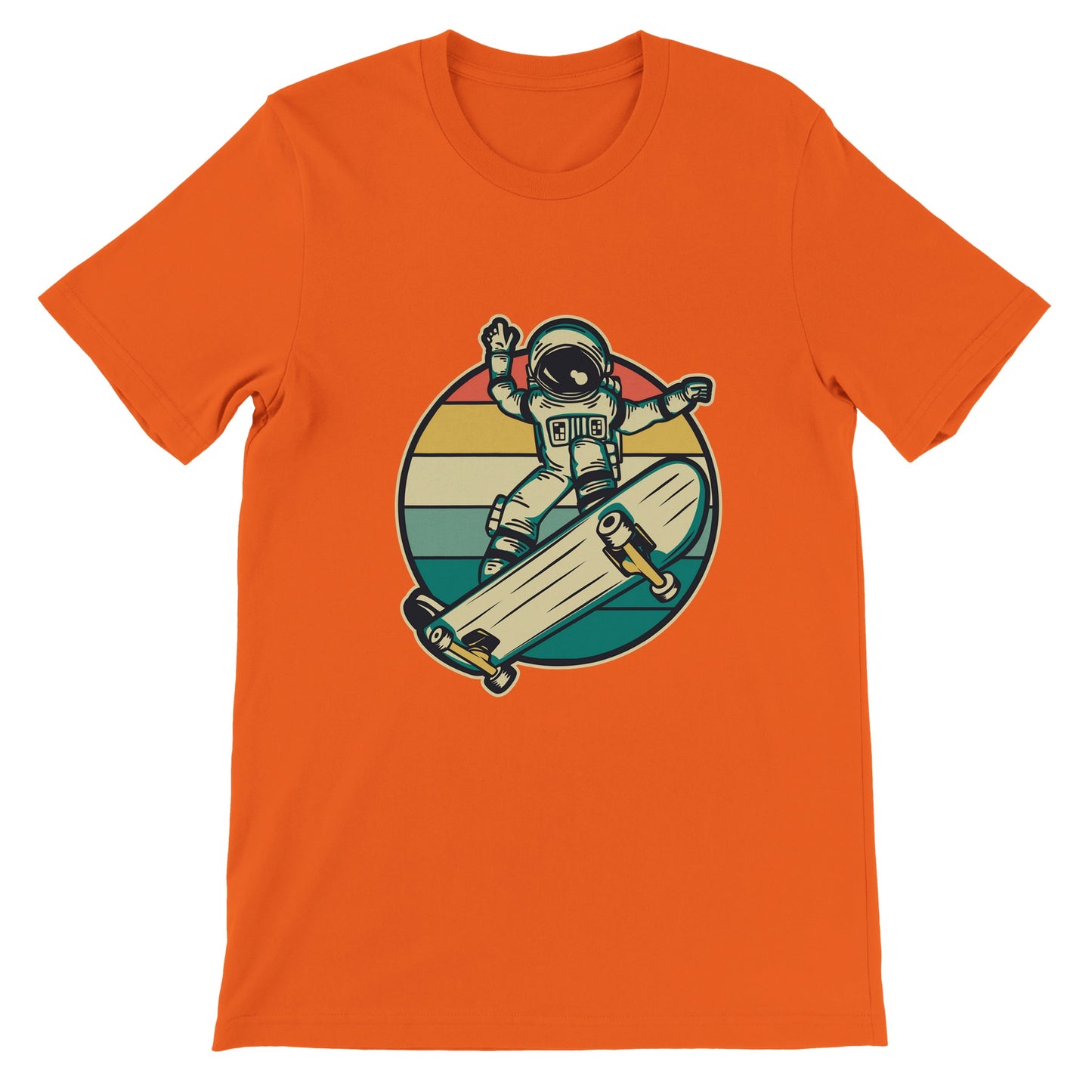 Budget Unisex Crewneck T-shirt/Astronaut-Skating-Retro