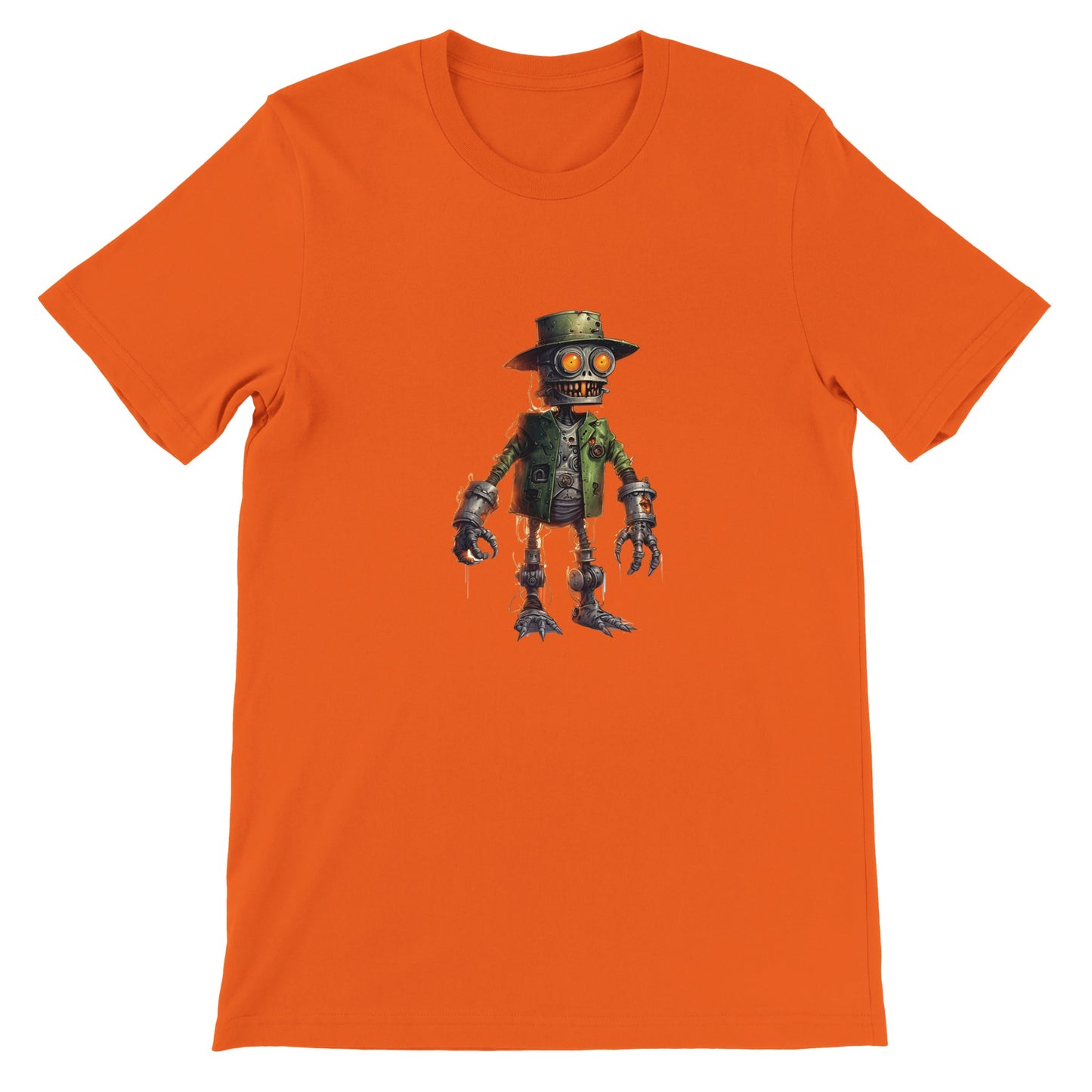 Budget Unisex Crewneck T-shirt/Creepy-Robot2-Halloween