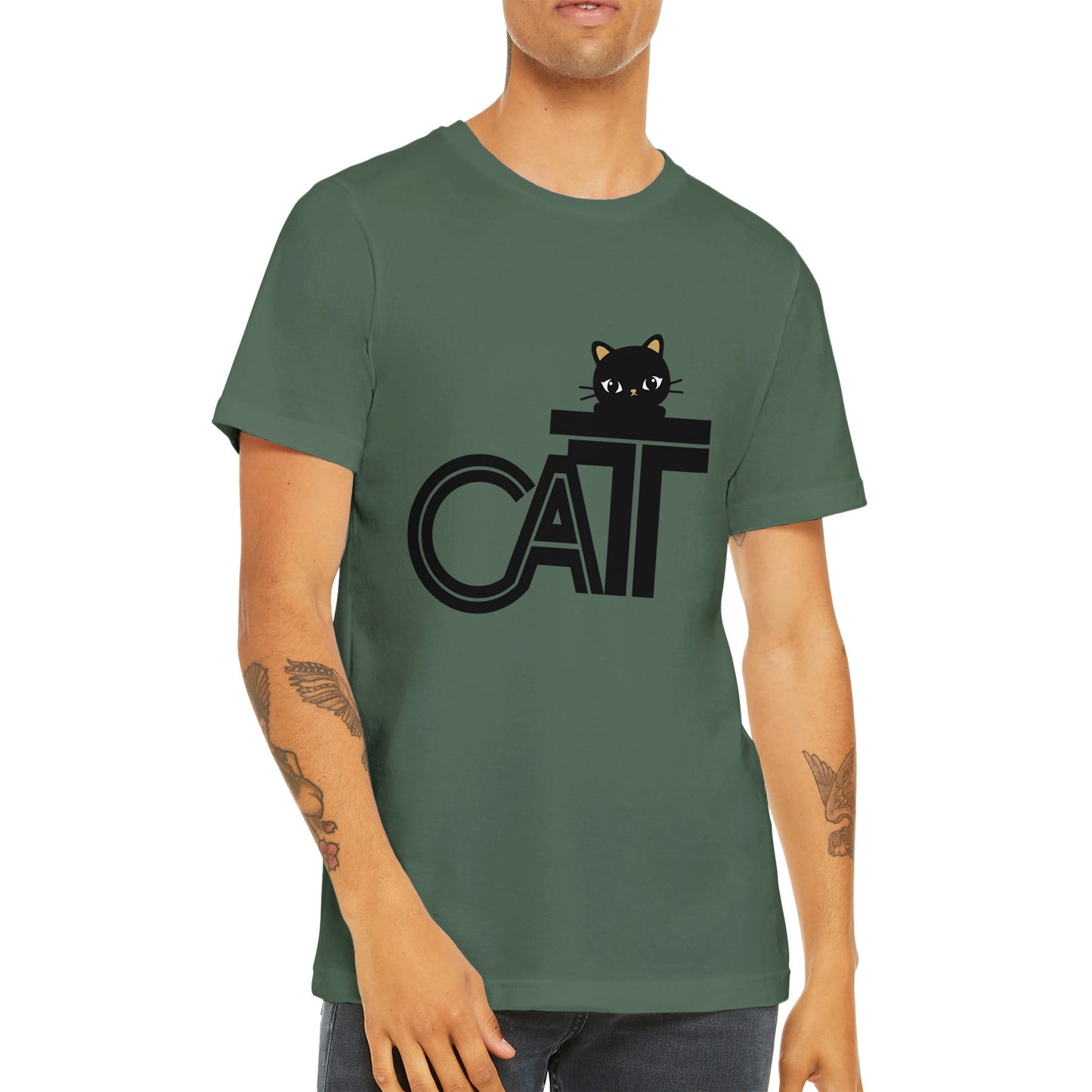 Budget Unisex Crewneck T-Shirt/Katze-Lustig