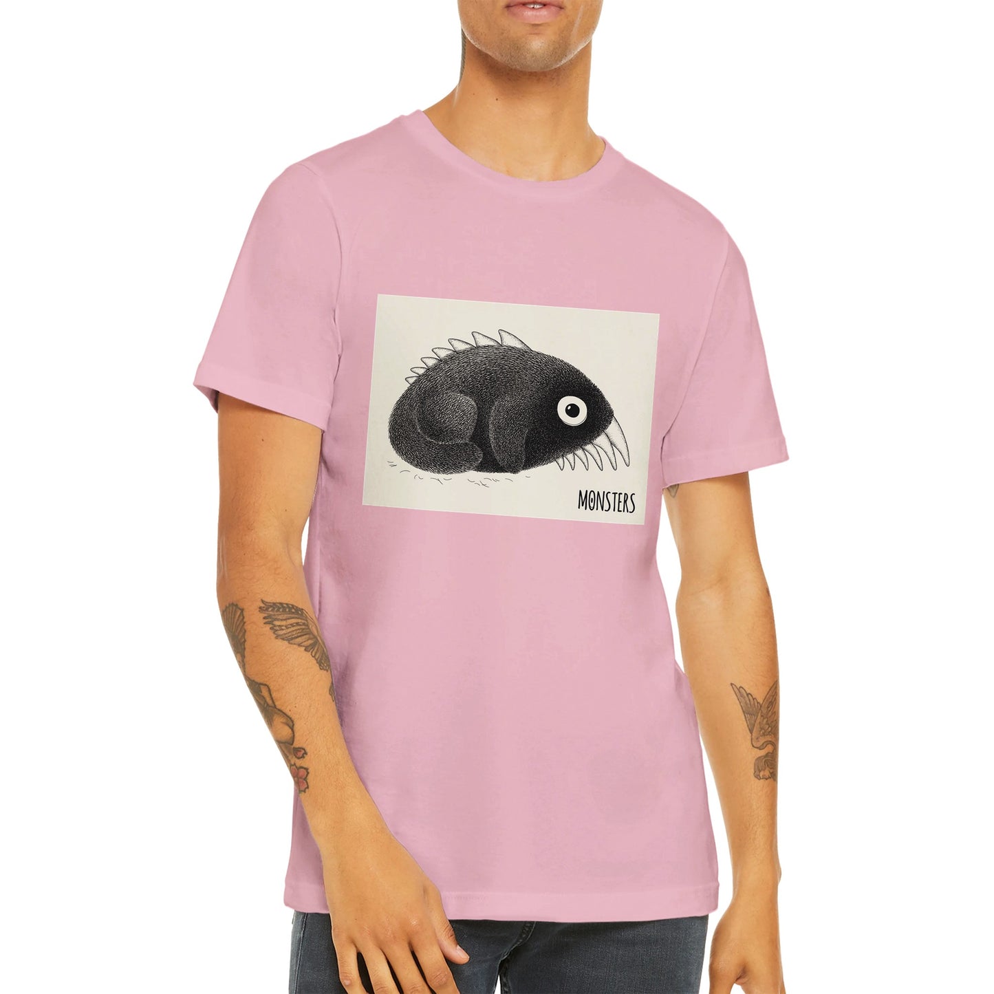 Budget Unisex Crewneck T-shirt/Monster-Fish