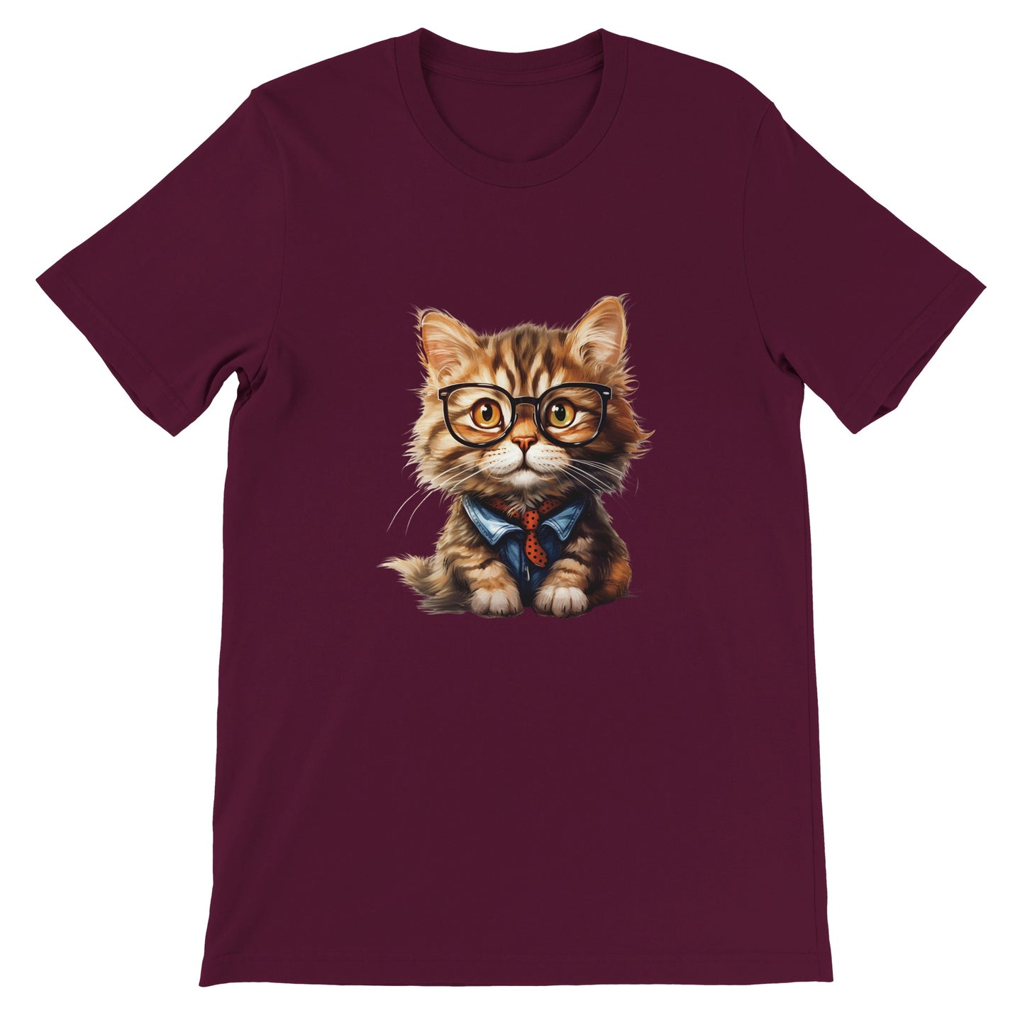 Budget Unisex Crewneck T-shirt/Cat-Glasses