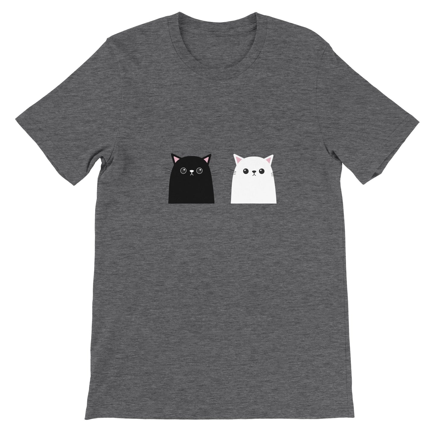 Budget Unisex Crewneck T-shirt/Black-&-White-Cat