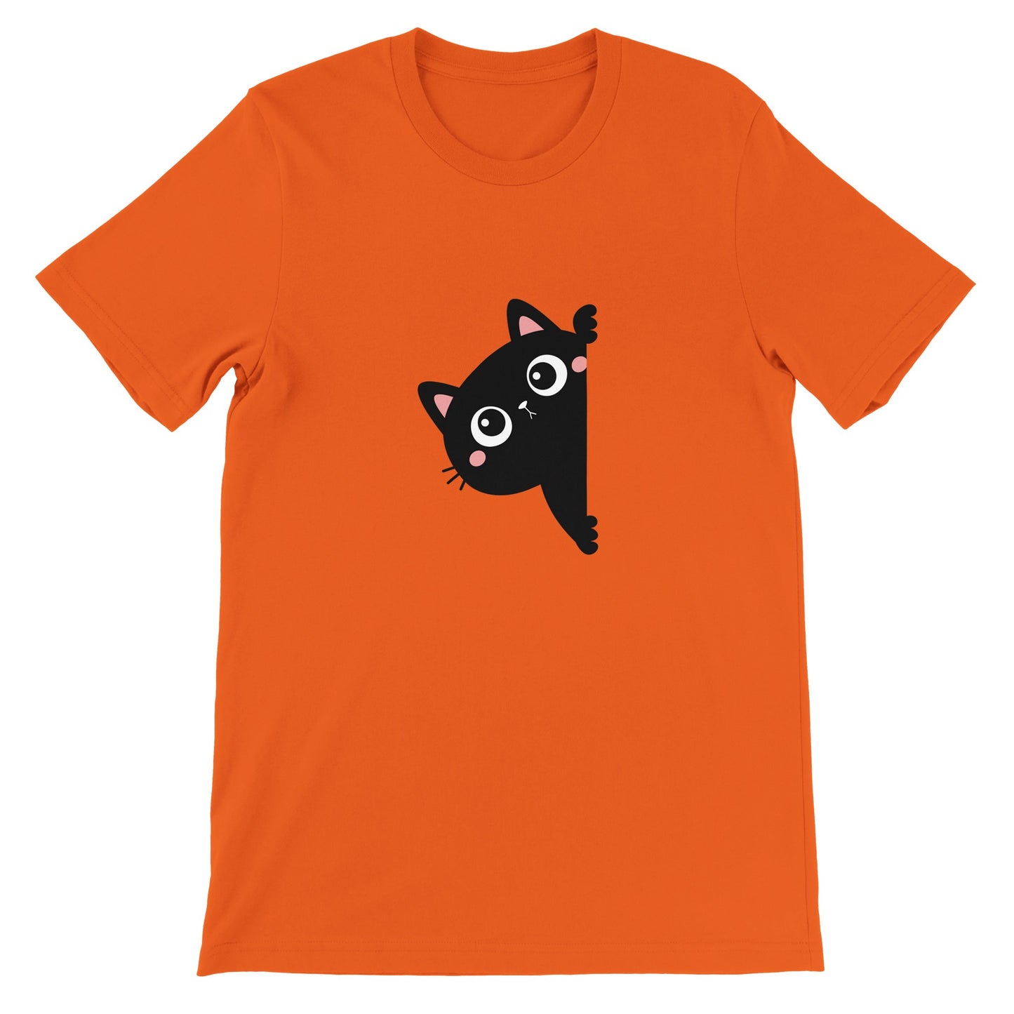 Budget Unisex Crewneck T-shirt/Black-Cat-Hiding