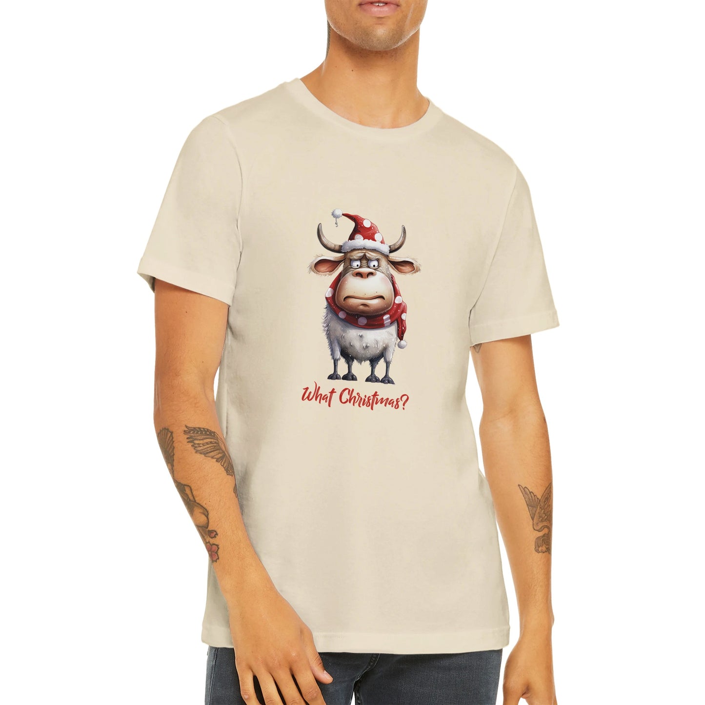 Budget Unisex Crewneck T-shirt/Bull-What-Christmas