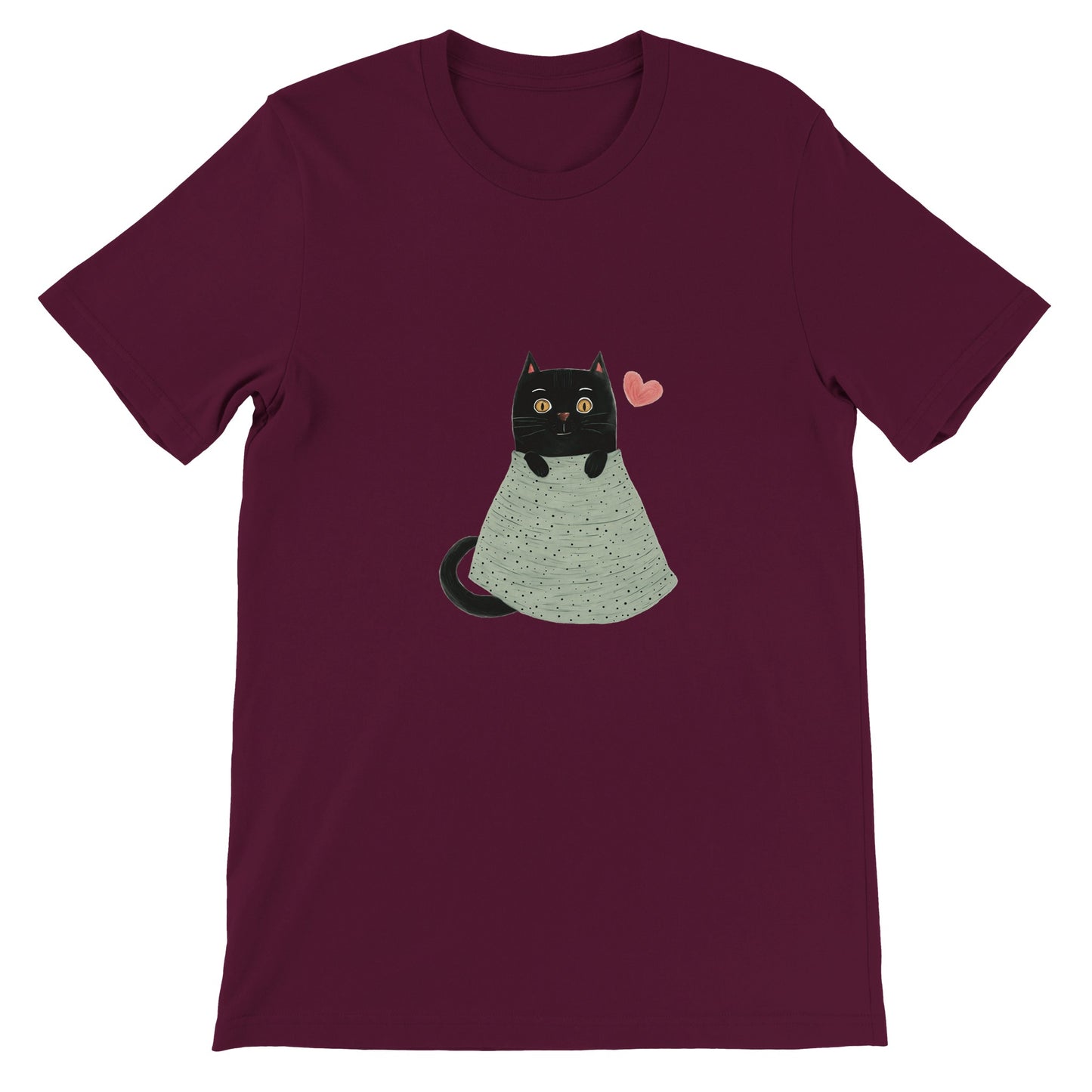 Budget Unisex Crewneck T-shirt/Cute-Black-Cat