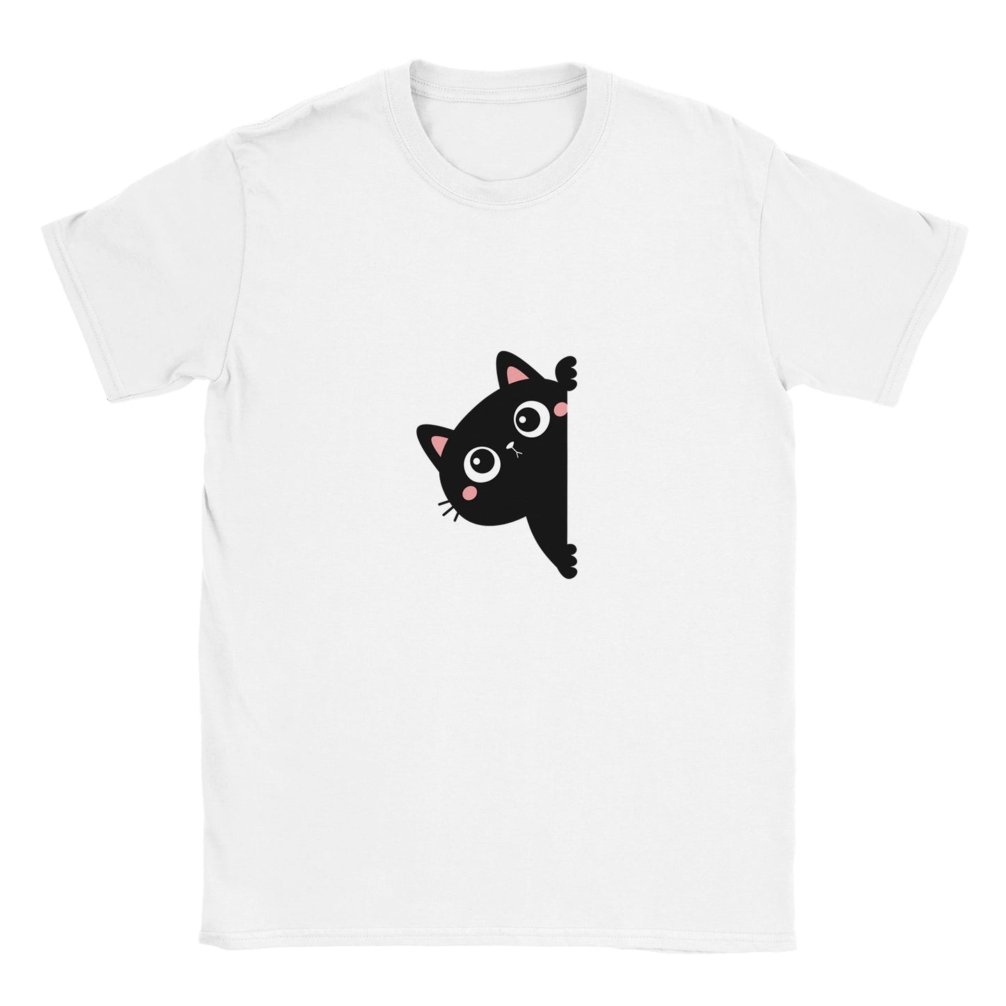 Unisex T-shirt/Black-Cat-Hiding - Classic Unisex Crewneck T-shirt