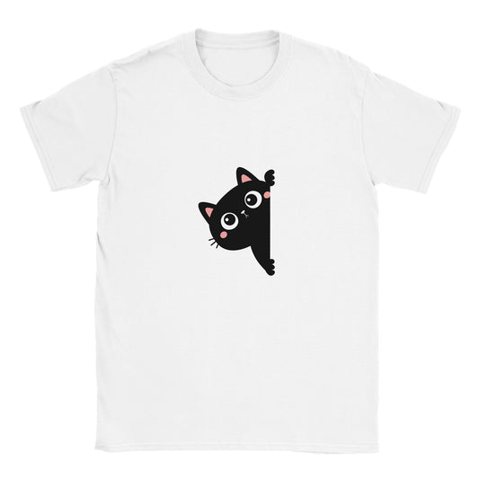 Unisex T-shirt/Black-Cat-Hiding - Classic Unisex Crewneck T-shirt