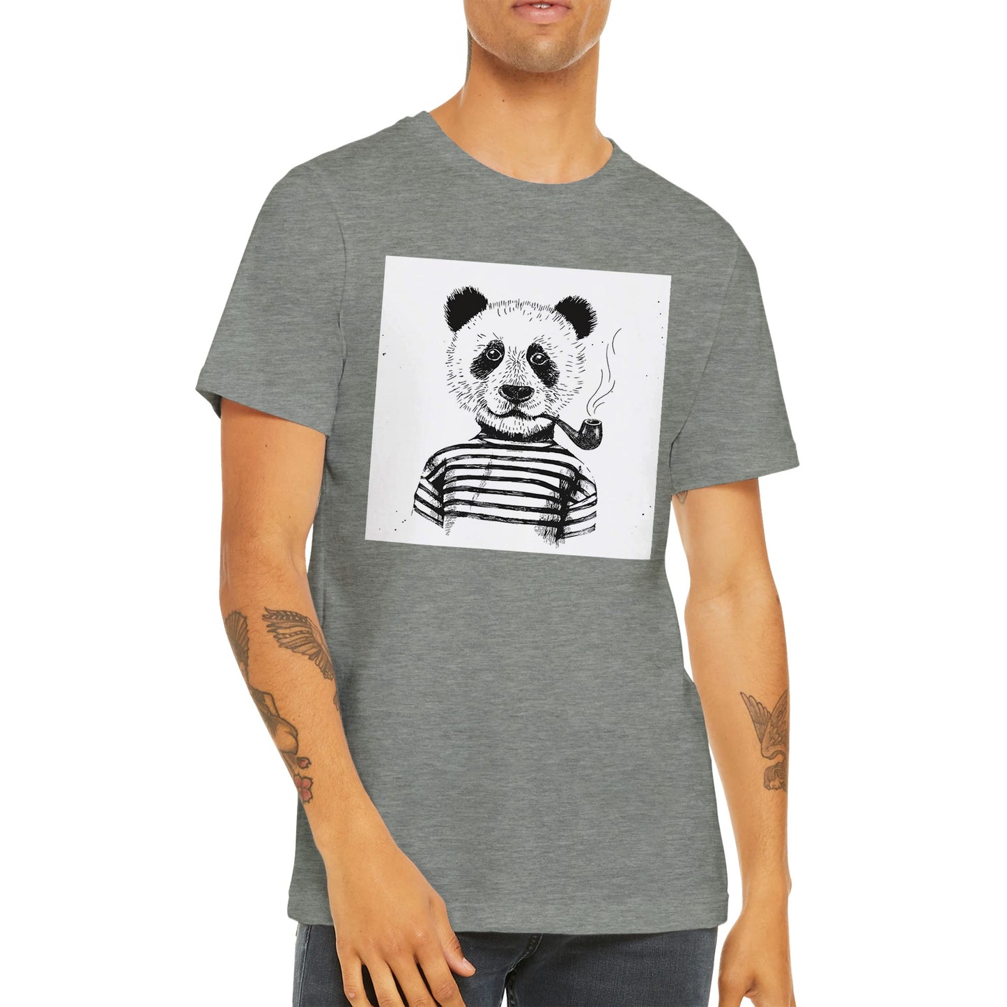 Budget Unisex Crewneck T-shirt/Panda-Pipe