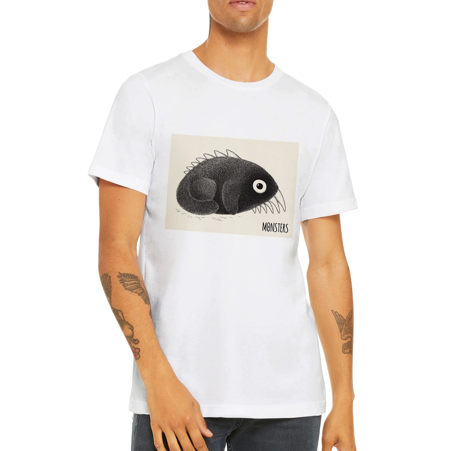 Budget Unisex Crewneck T-shirt/Monster-Fish