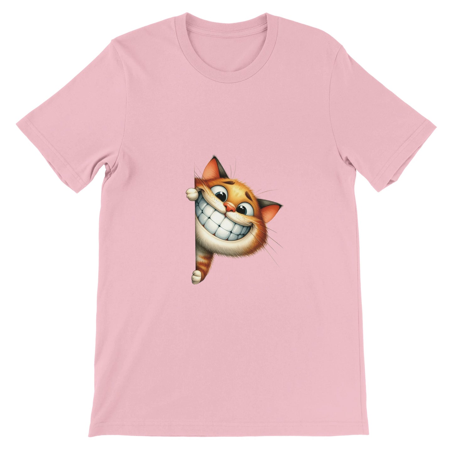 Budget Unisex Crewneck T-shirt/Funny-Cat-Peeking