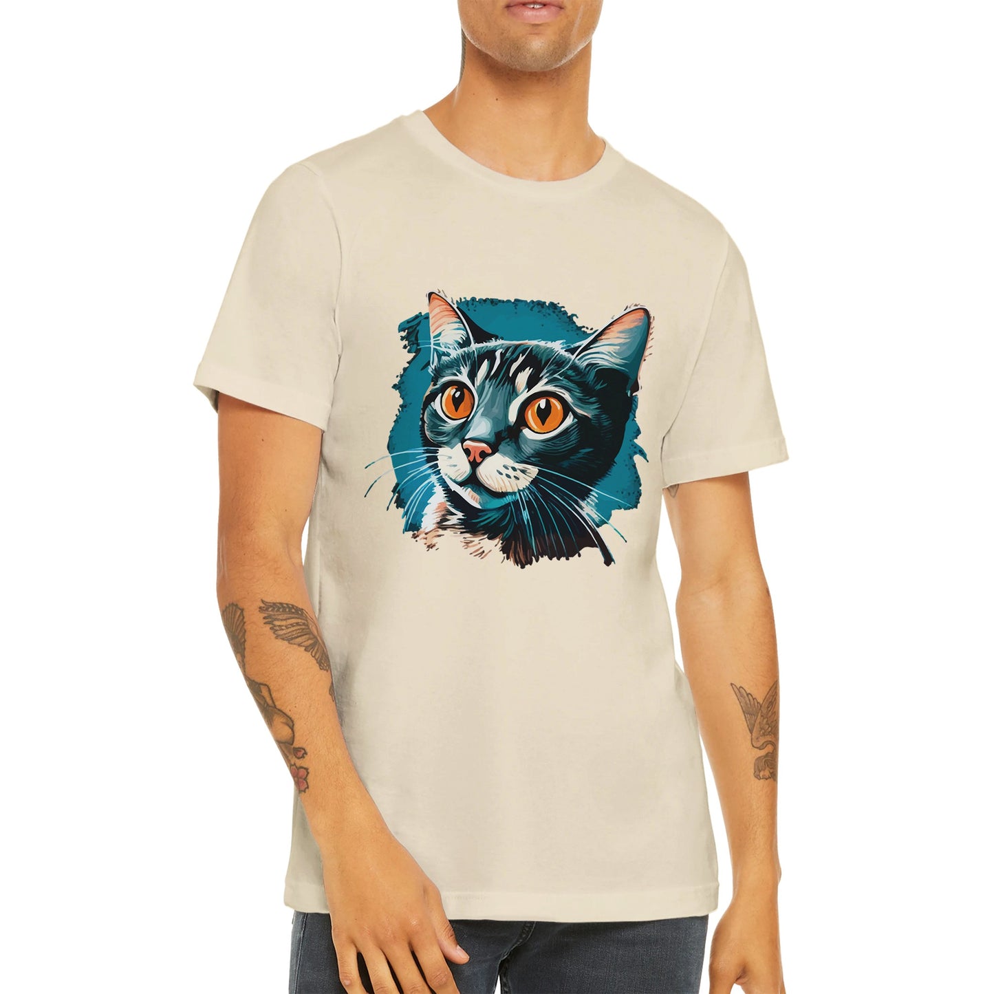 Budget Unisex Crewneck T-shirt/Blue-Cat