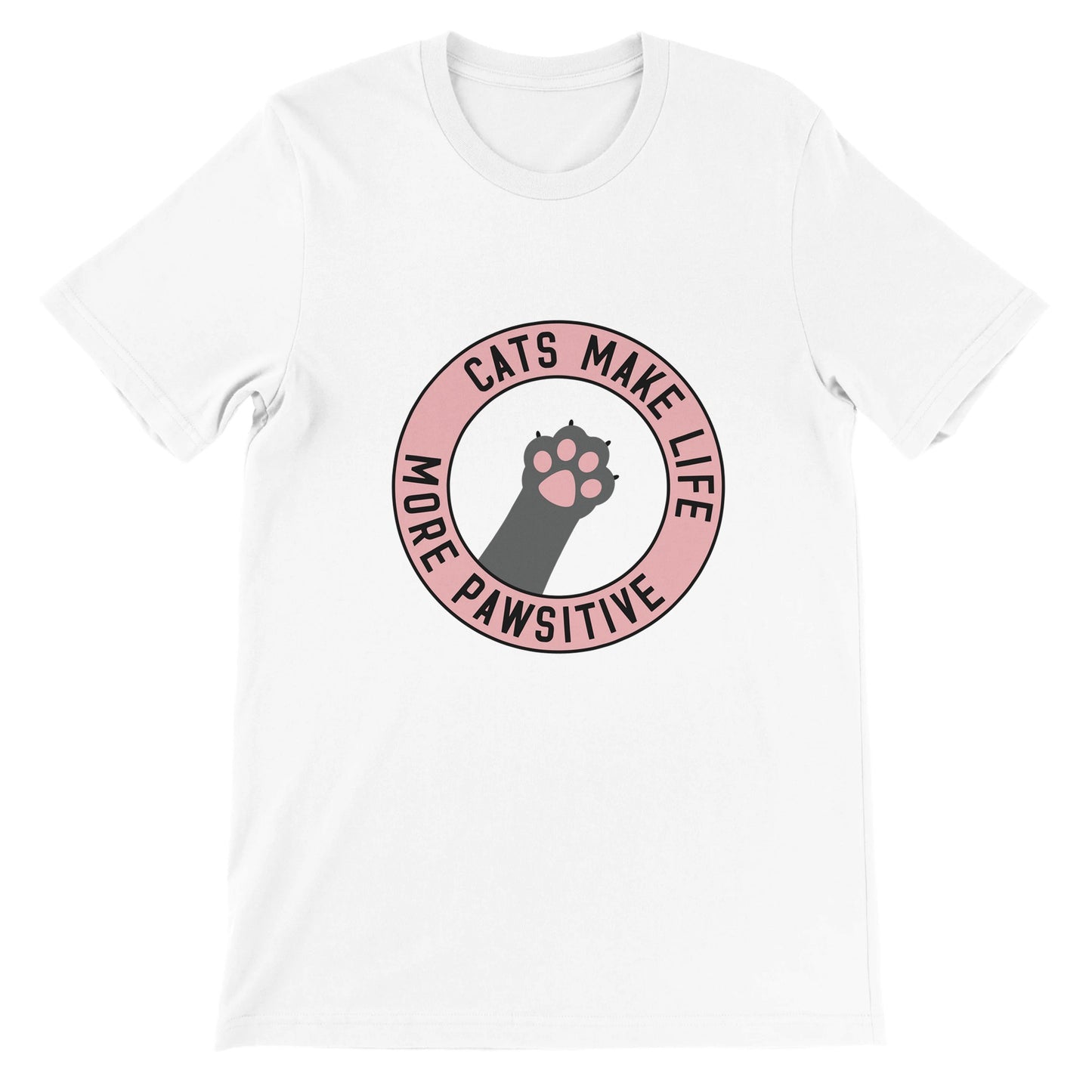 Günstiges Unisex-T-Shirt mit Rundhalsausschnitt/Cats-More-Pawsitive